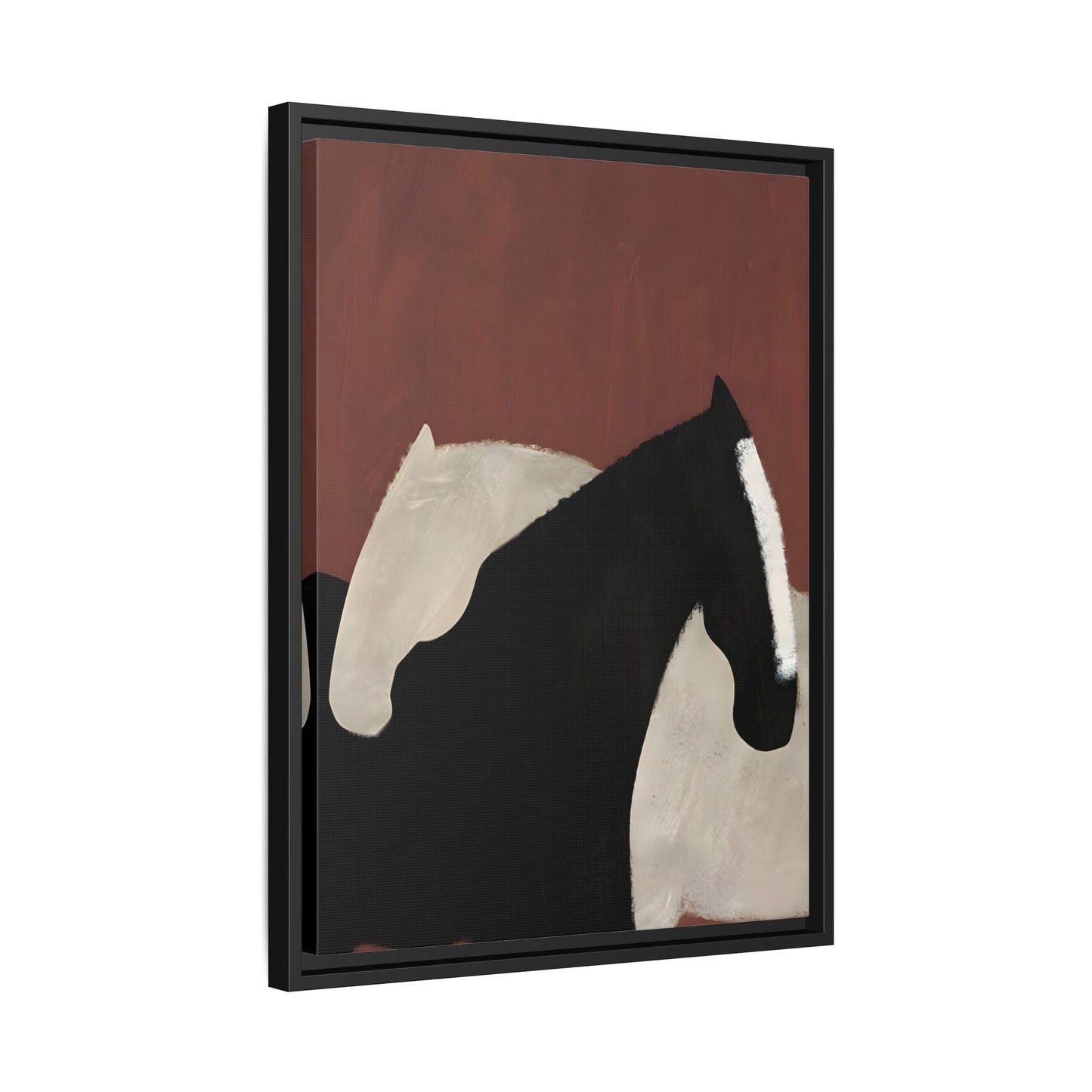 Minimalist Horse Canvas Art Print – Abstract Horses Framed Wall Decor