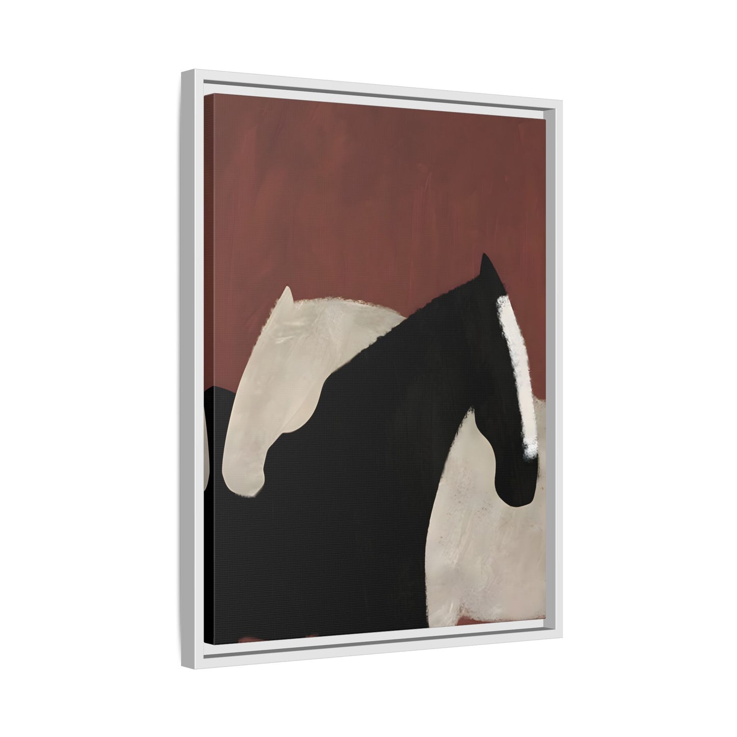 Minimalist Horse Canvas Art Print – Abstract Horses Framed Wall Decor