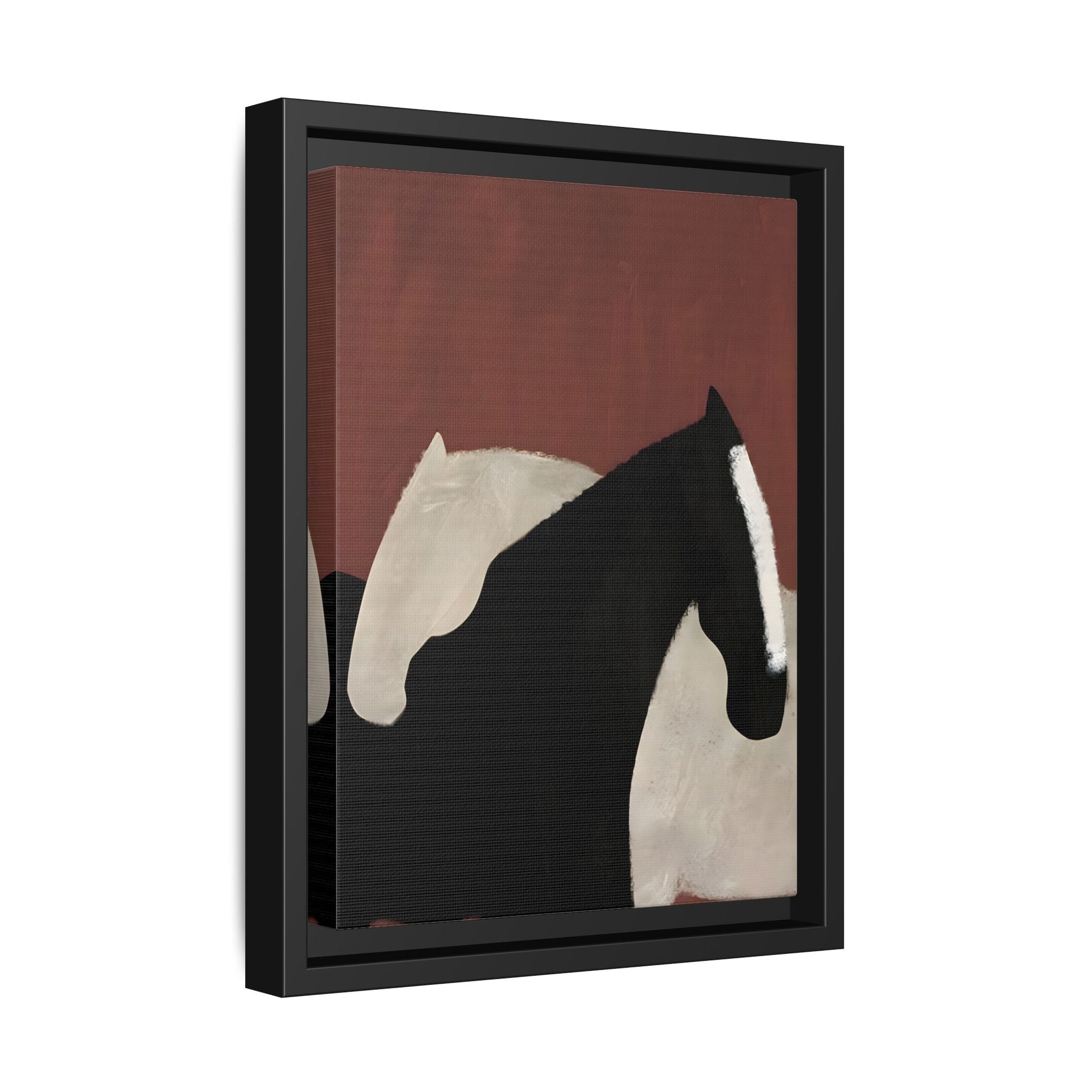Minimalist Horse Canvas Art Print – Abstract Horses Framed Wall Decor