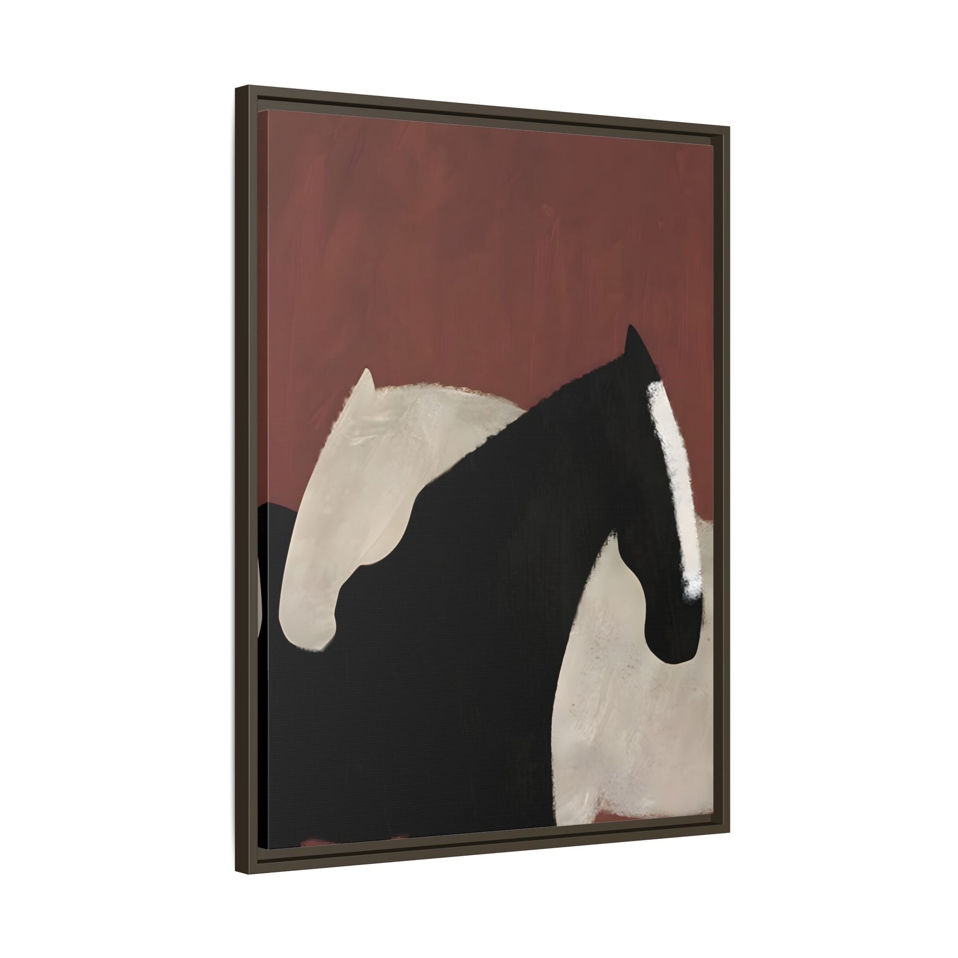 Minimalist Horse Canvas Art Print – Abstract Horses Framed Wall Decor