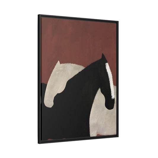 Minimalist Horse Canvas Art Print – Abstract Horses Framed Wall Decor