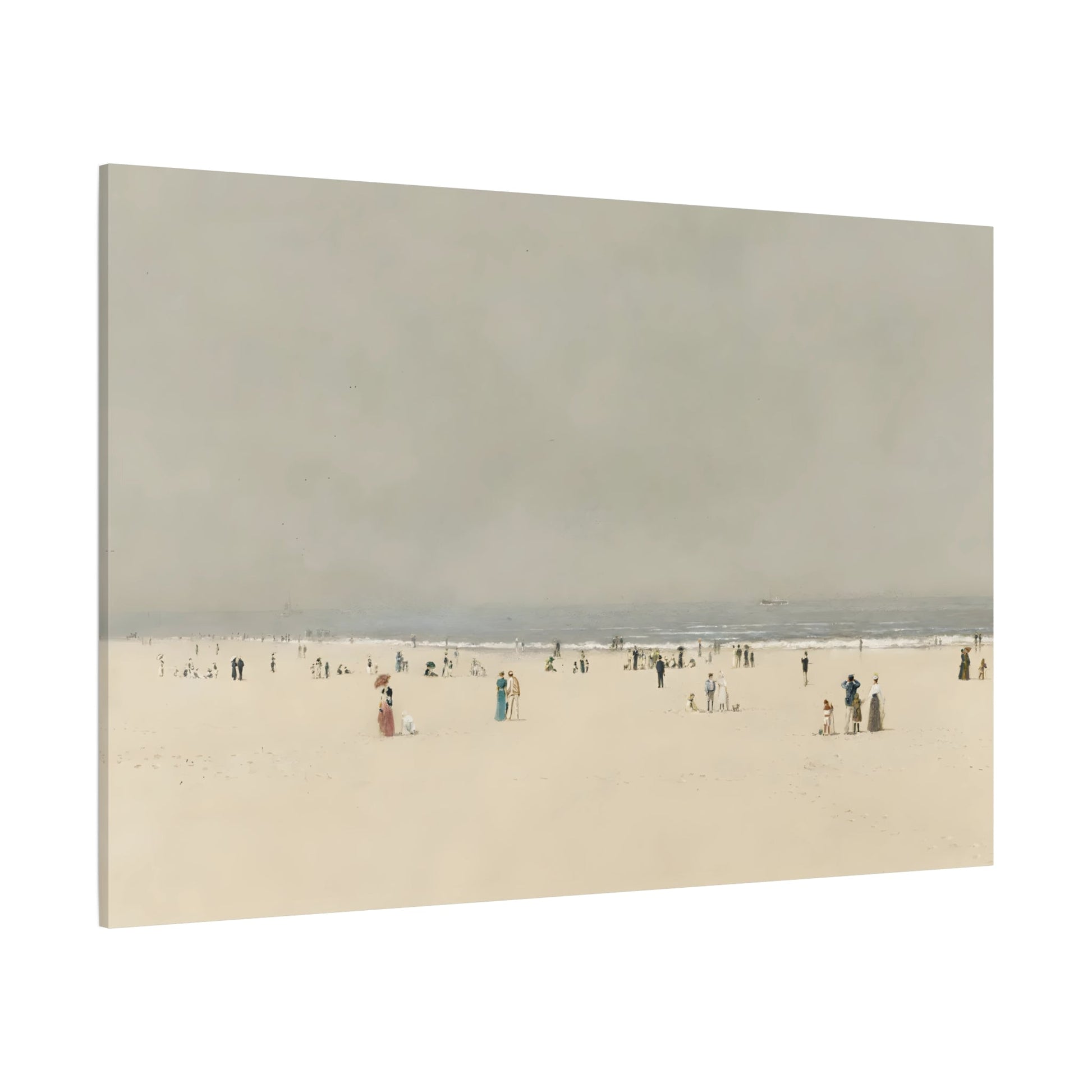 Minimalist Sand Sea Sky Canvas Wall Art Print, Summer Vintage Beach
