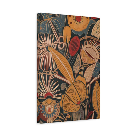 Modern Boho Botanical Canvas Wall Art - Framed Floral Minimalist Print
