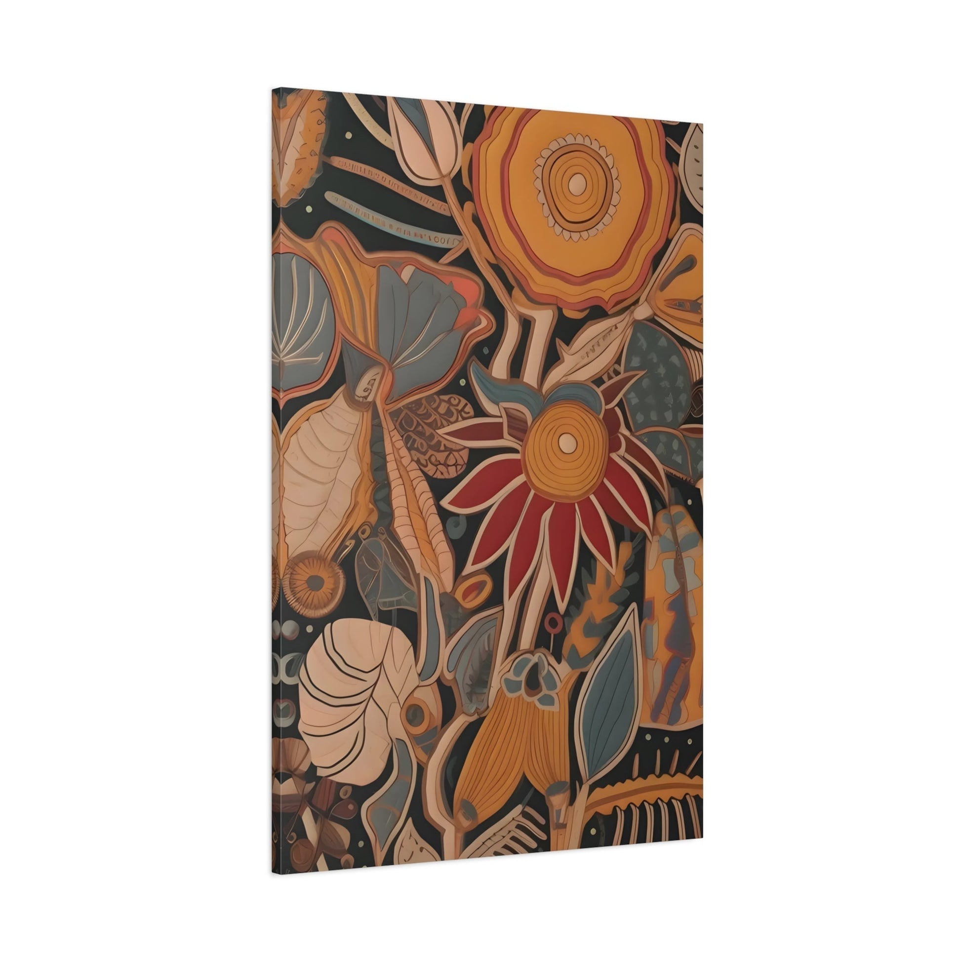 Modern Floral Framed Canvas Wall Art Print - Boho Botanical Flowers Home Decor