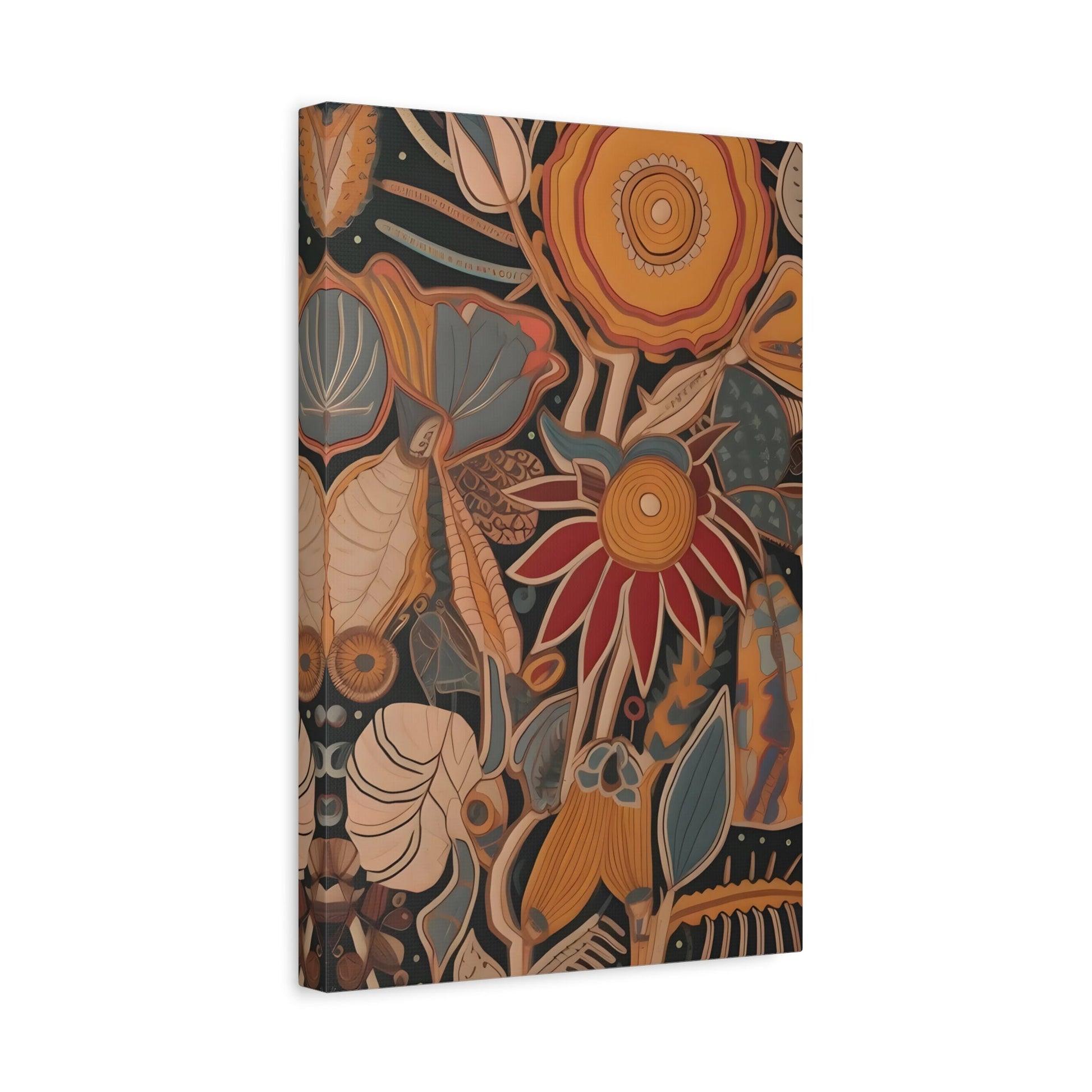 Modern Floral Framed Canvas Wall Art Print - Boho Botanical Flowers Home Decor