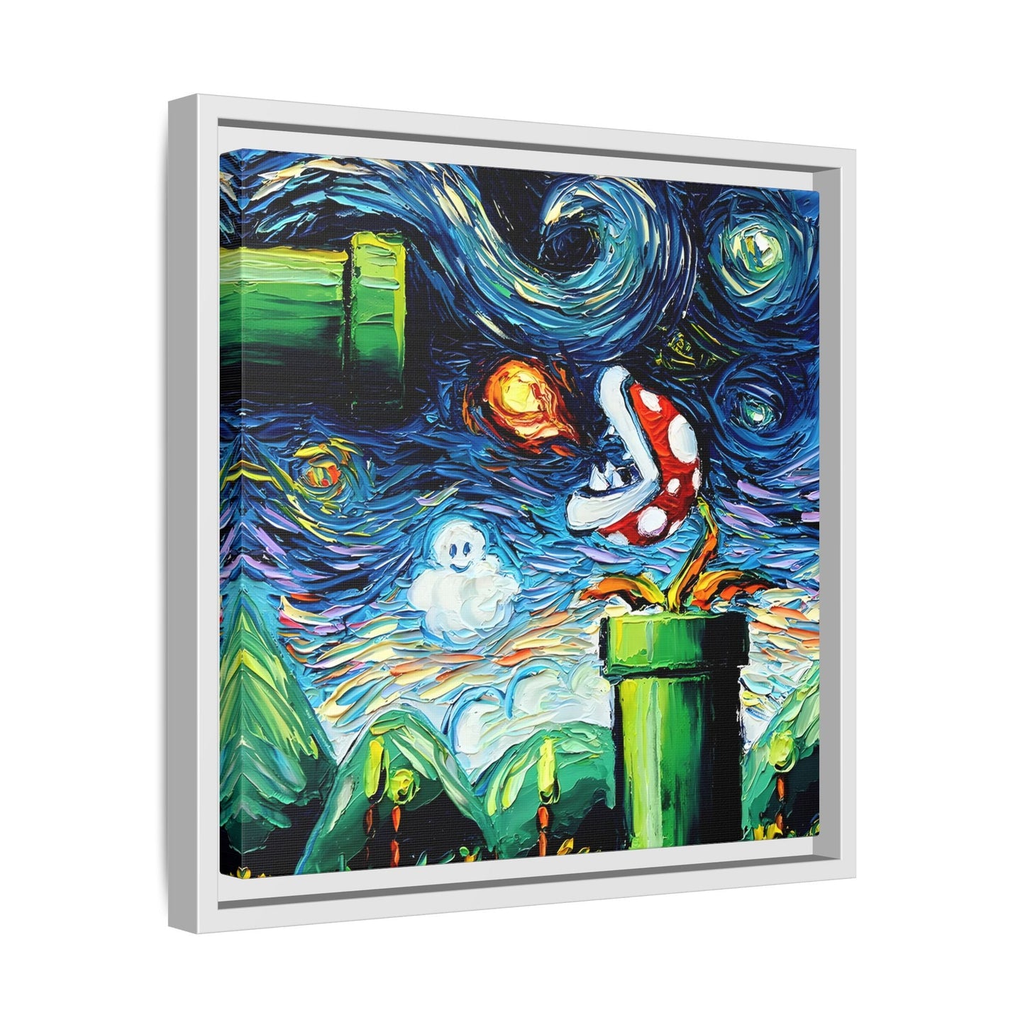 Modern Framed Abstract Starry Night Canvas Wall Art Prints