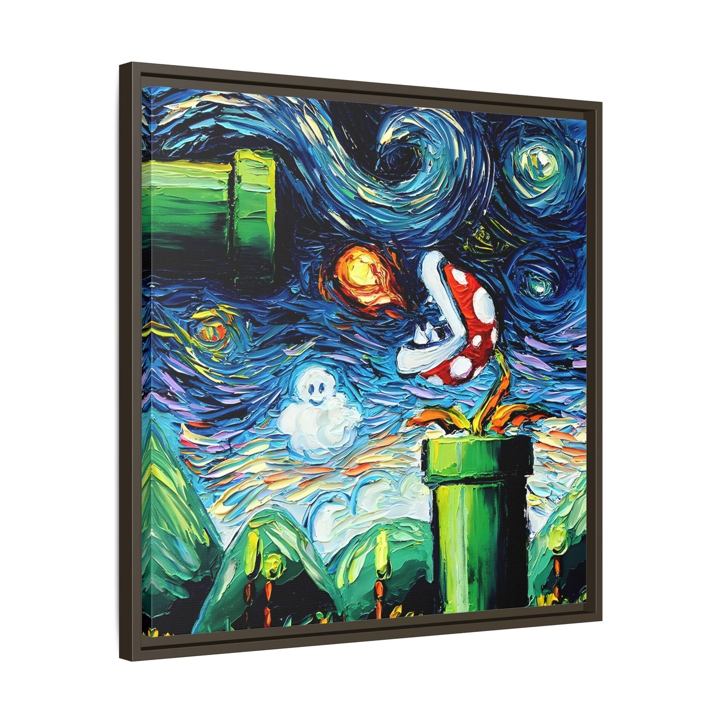Modern Framed Abstract Starry Night Canvas Wall Art Prints