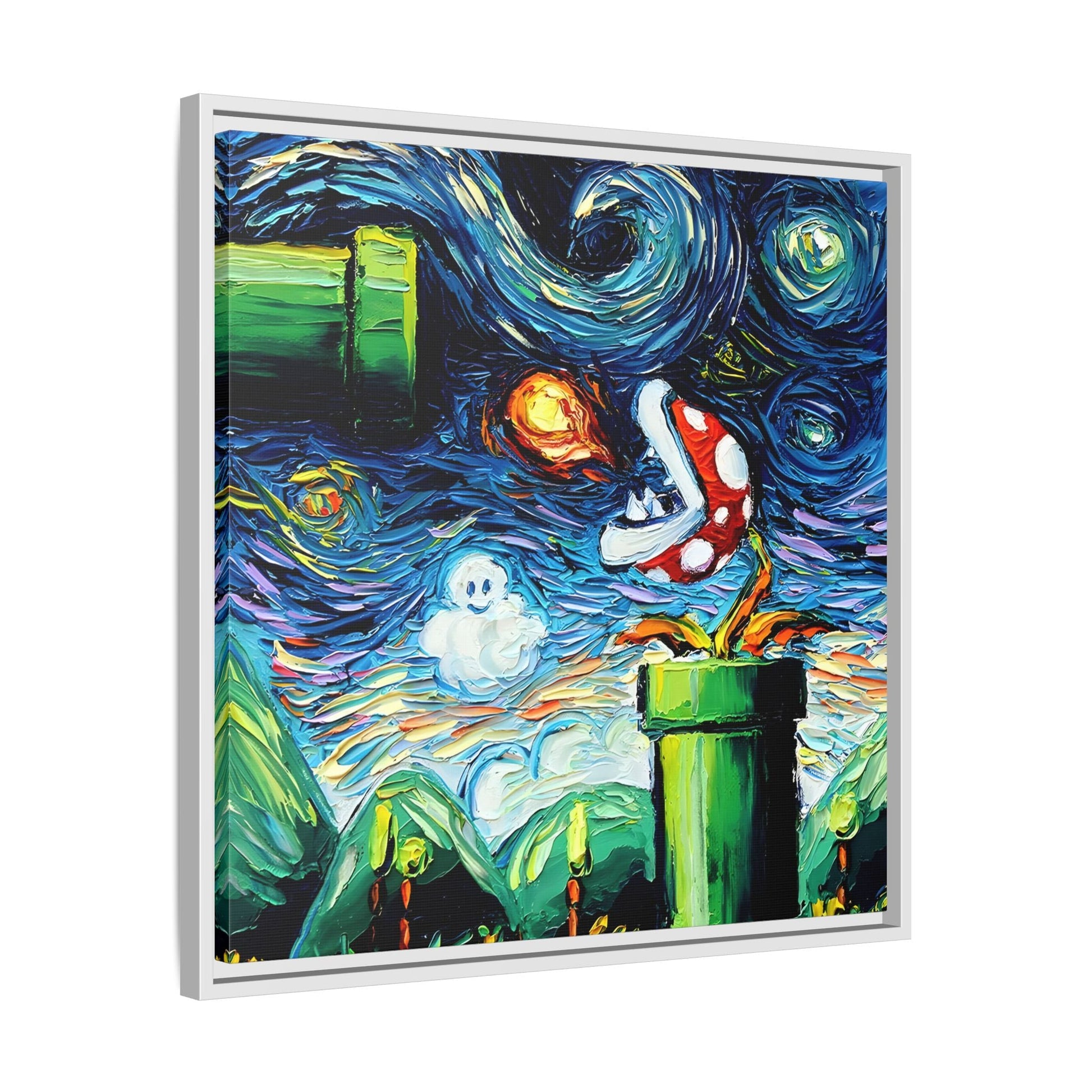 Modern Framed Abstract Starry Night Canvas Wall Art Prints