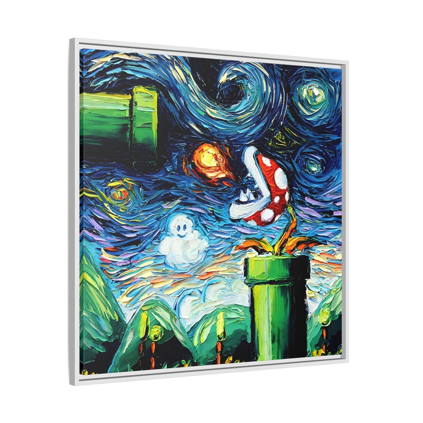 Modern Framed Abstract Starry Night Canvas Wall Art Prints