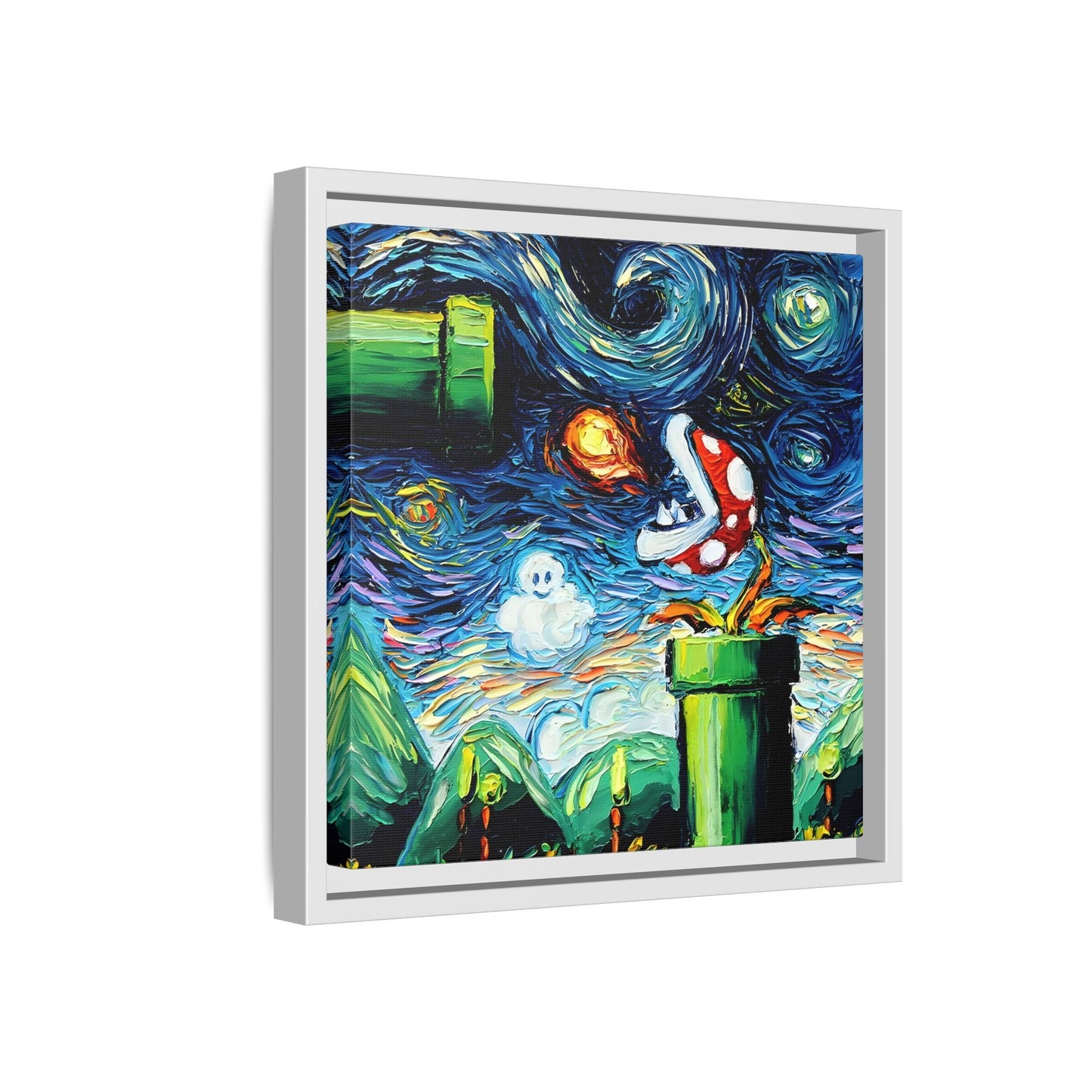 Modern Framed Abstract Starry Night Canvas Wall Art Prints