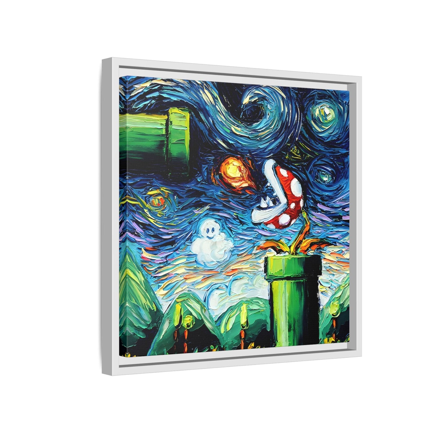 Modern Framed Abstract Starry Night Canvas Wall Art Prints