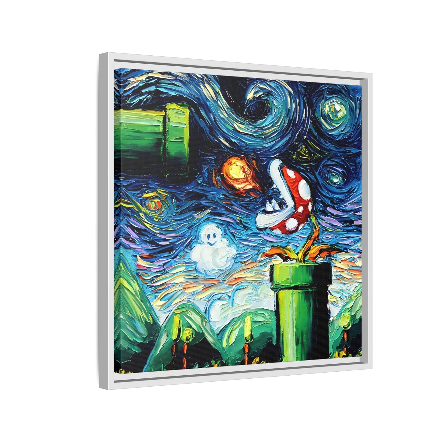 Modern Framed Abstract Starry Night Canvas Wall Art Prints