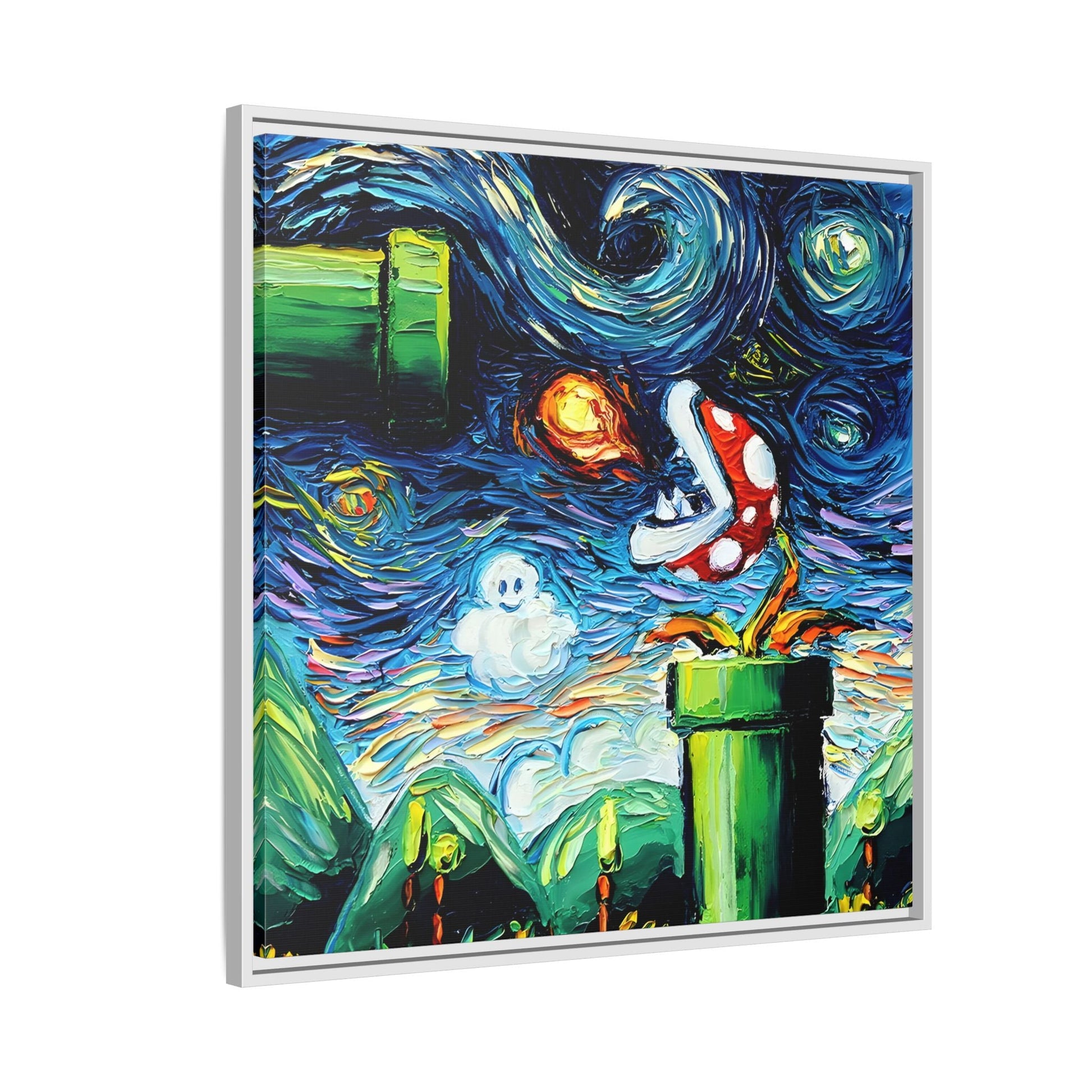 Modern Framed Abstract Starry Night Canvas Wall Art Prints
