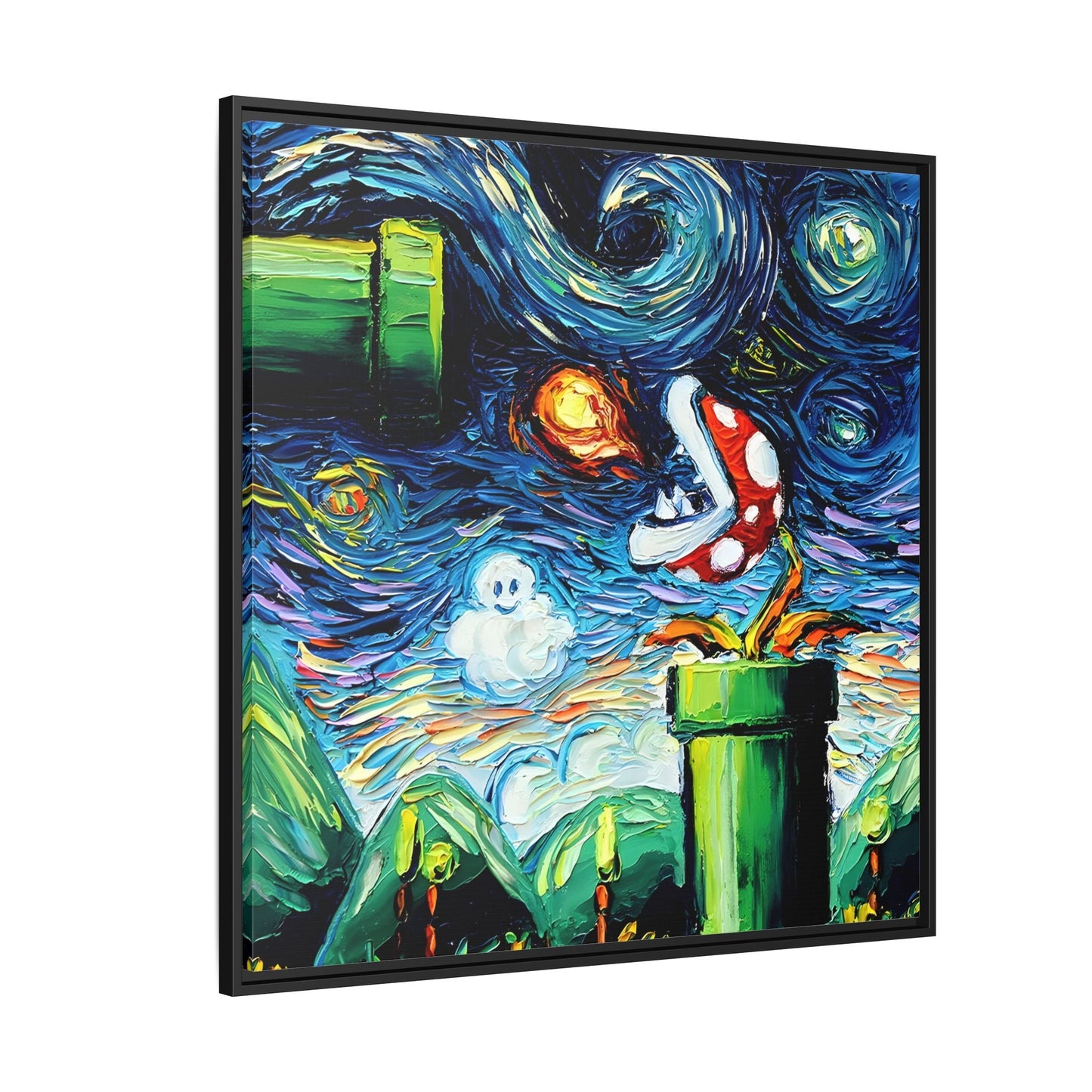 Modern Framed Abstract Starry Night Canvas Wall Art Prints