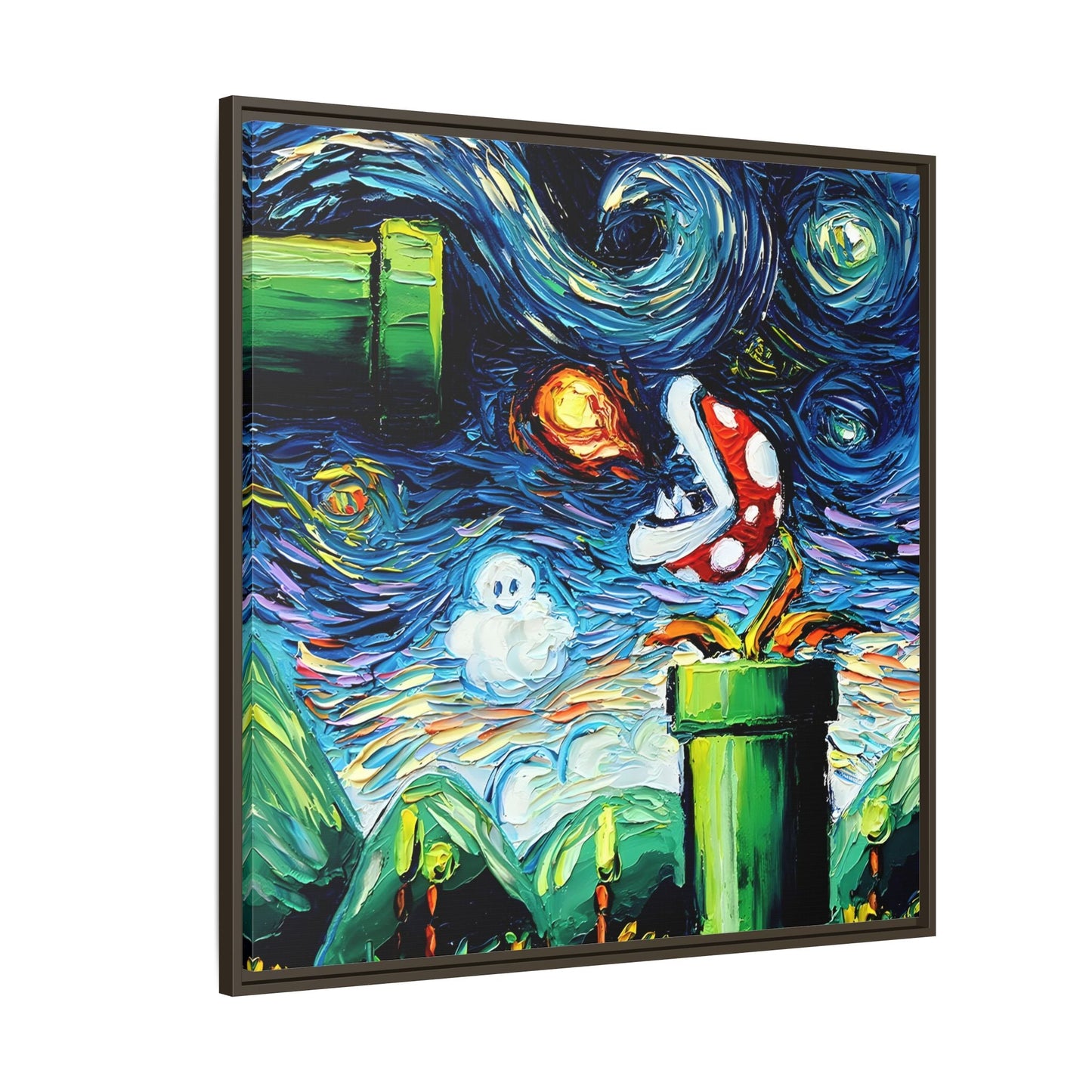 Modern Framed Abstract Starry Night Canvas Wall Art Prints