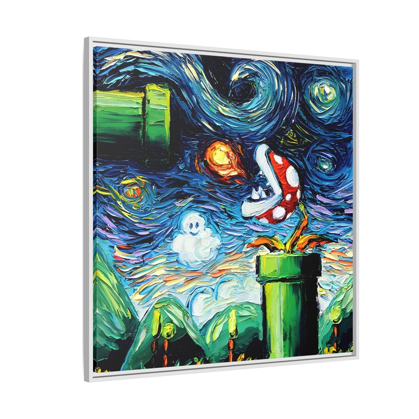 Modern Framed Abstract Starry Night Canvas Wall Art Prints