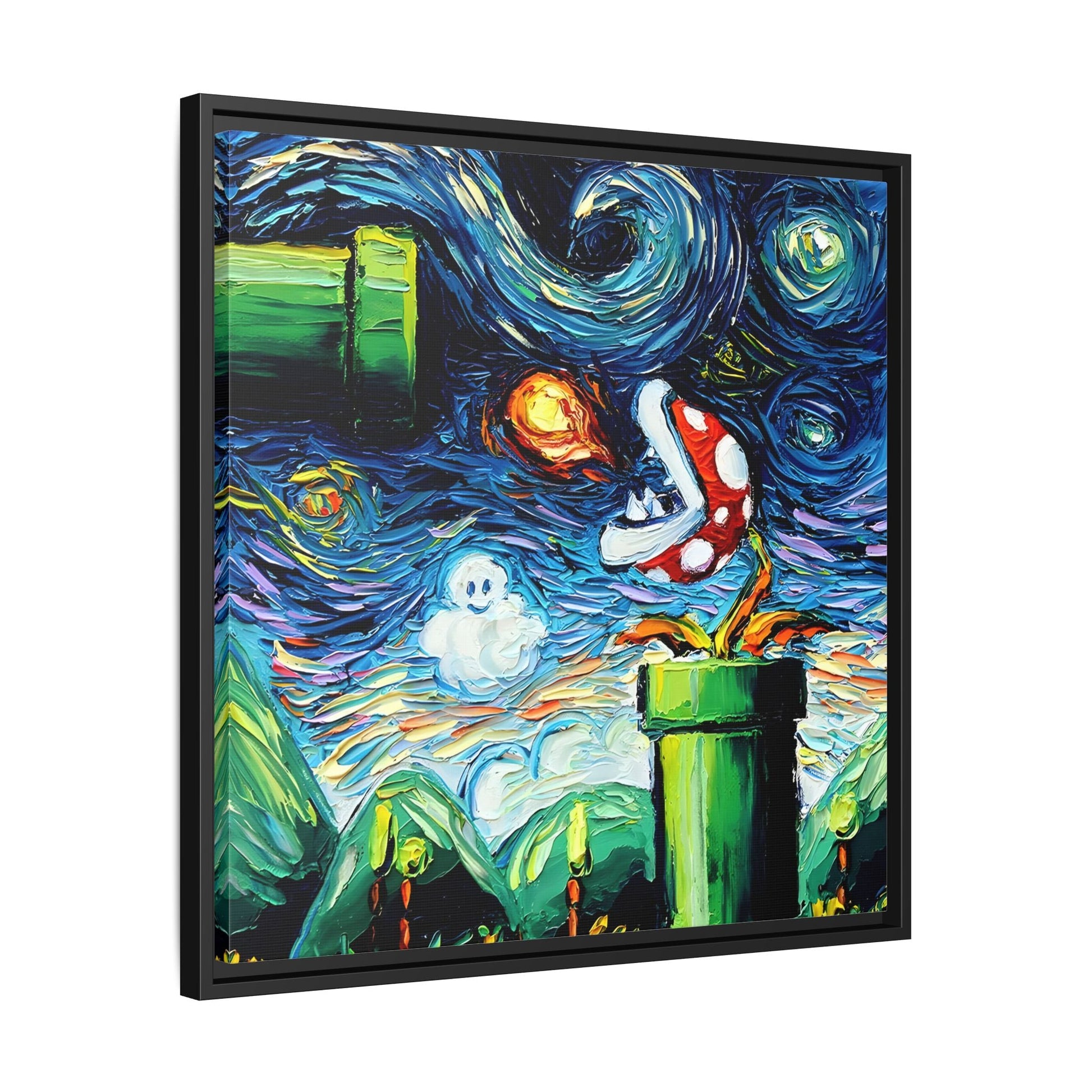 Modern Framed Abstract Starry Night Canvas Wall Art Prints