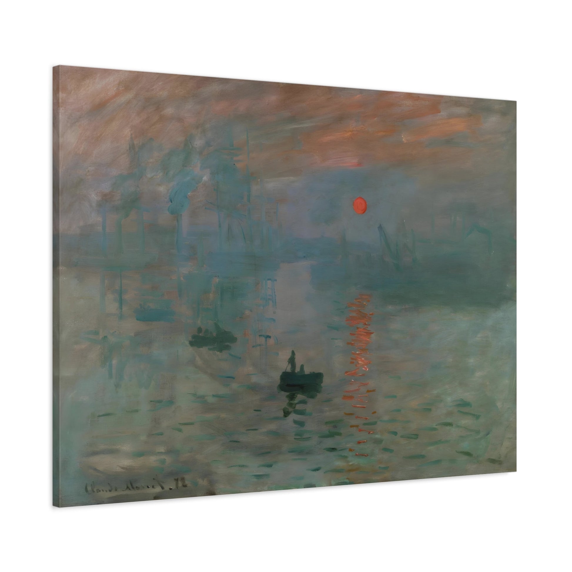 Modern Sunrise Canvas Wall Art Print - Famous Contemporary Monet Reproduction Prints