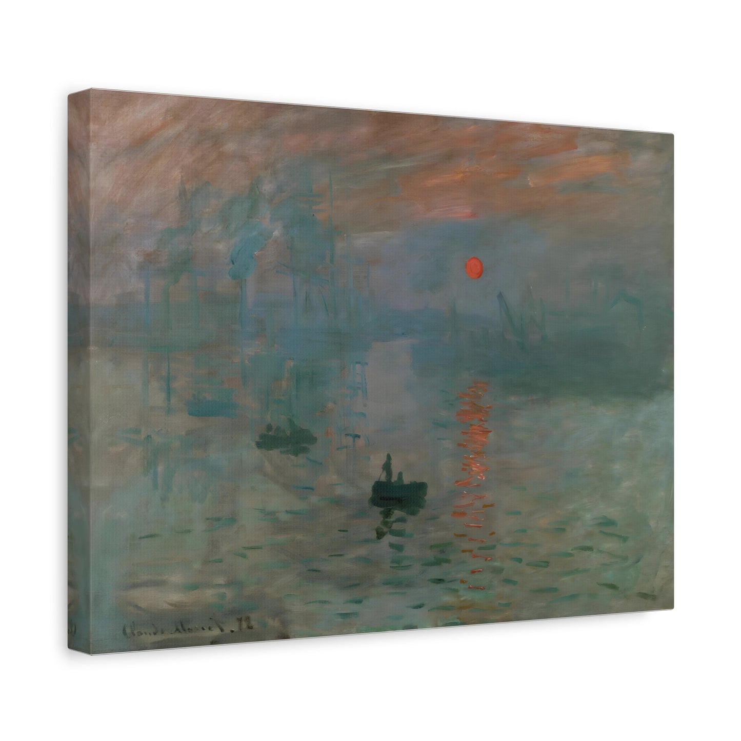 Modern Sunrise Canvas Wall Art Print - Famous Contemporary Monet Reproduction Prints