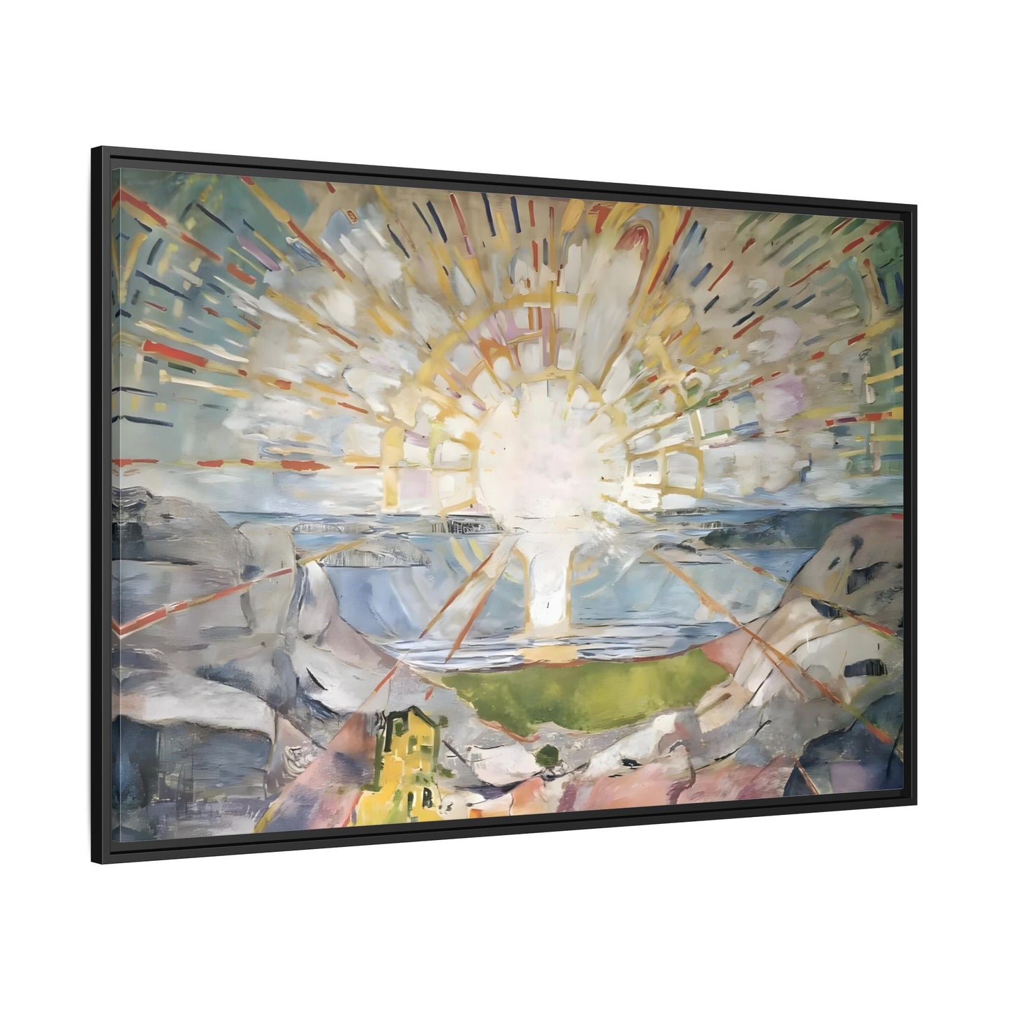 Munch Sun Canvas Wall Art Print - Large Framed Famous Colorful Painting