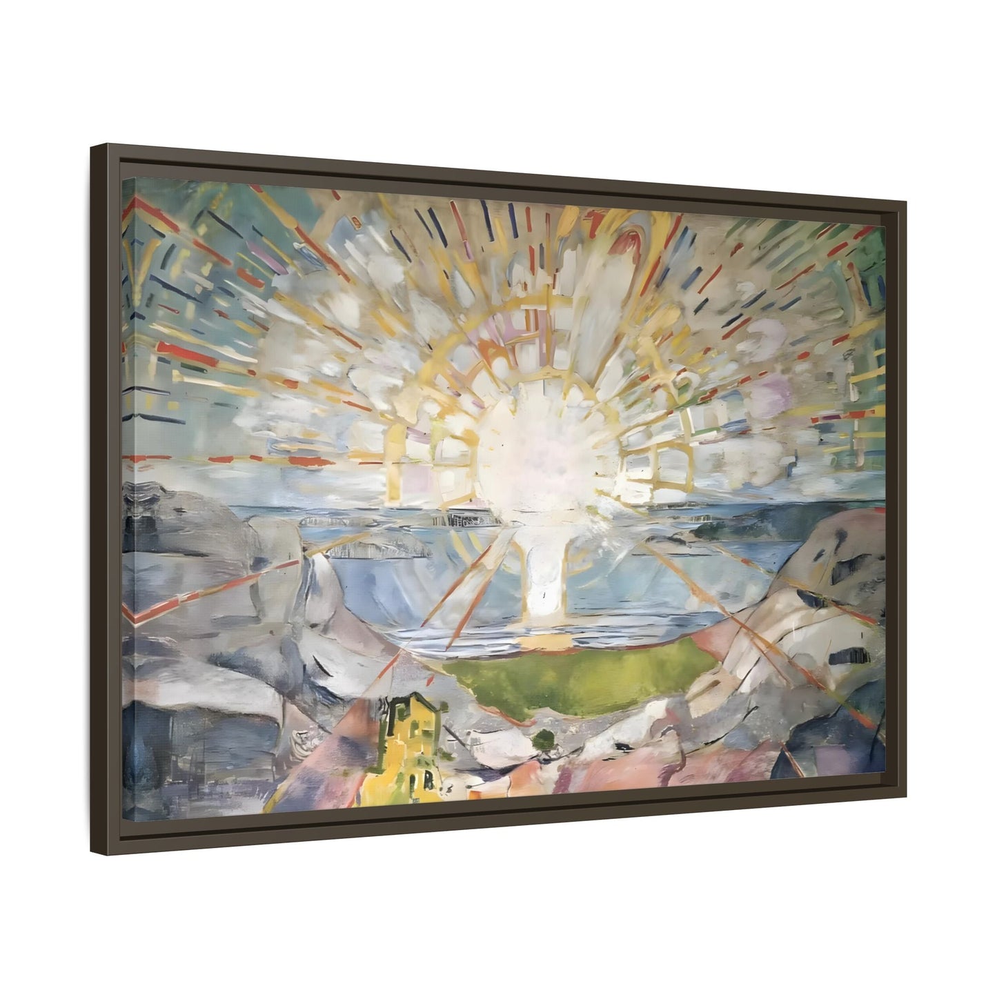 Munch Sun Canvas Wall Art Print - Large Framed Famous Colorful Painting