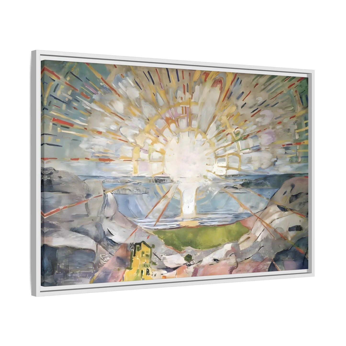 Munch Sun Canvas Wall Art Print - Large Framed Famous Colorful Painting