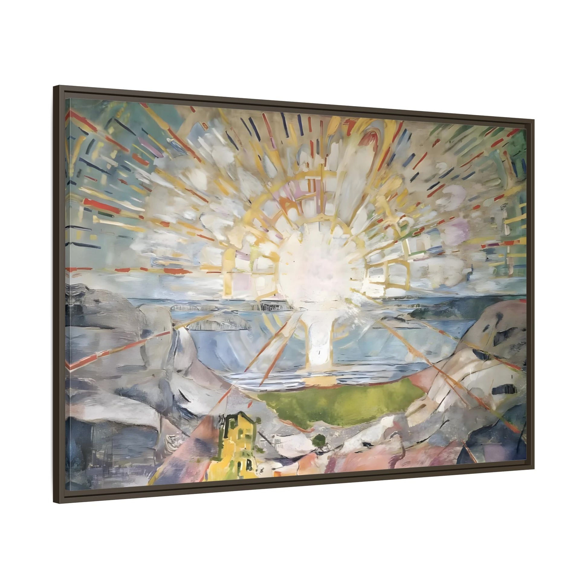 Munch Sun Canvas Wall Art Print - Large Framed Famous Colorful Painting