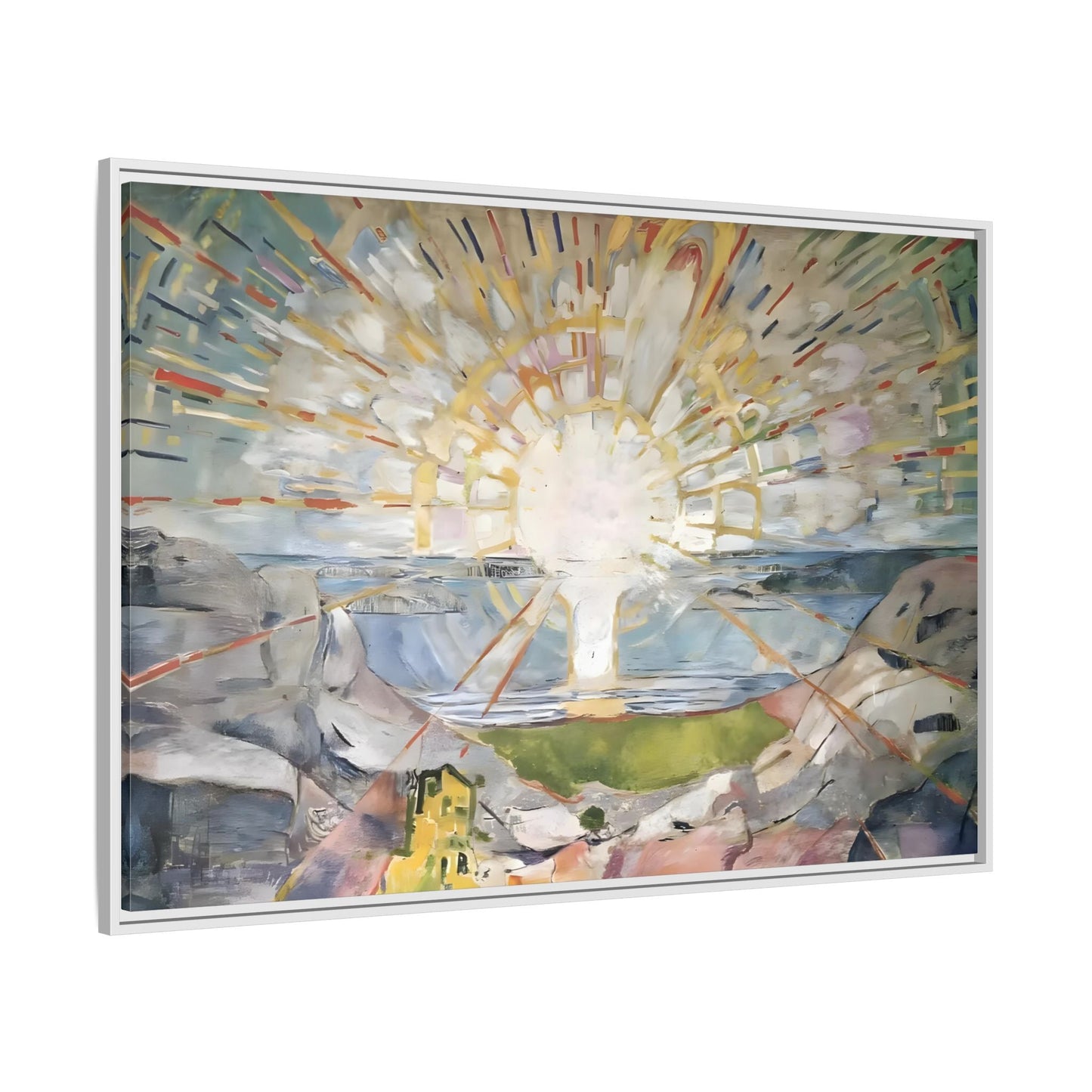 Munch Sun Canvas Wall Art Print - Large Framed Famous Colorful Painting