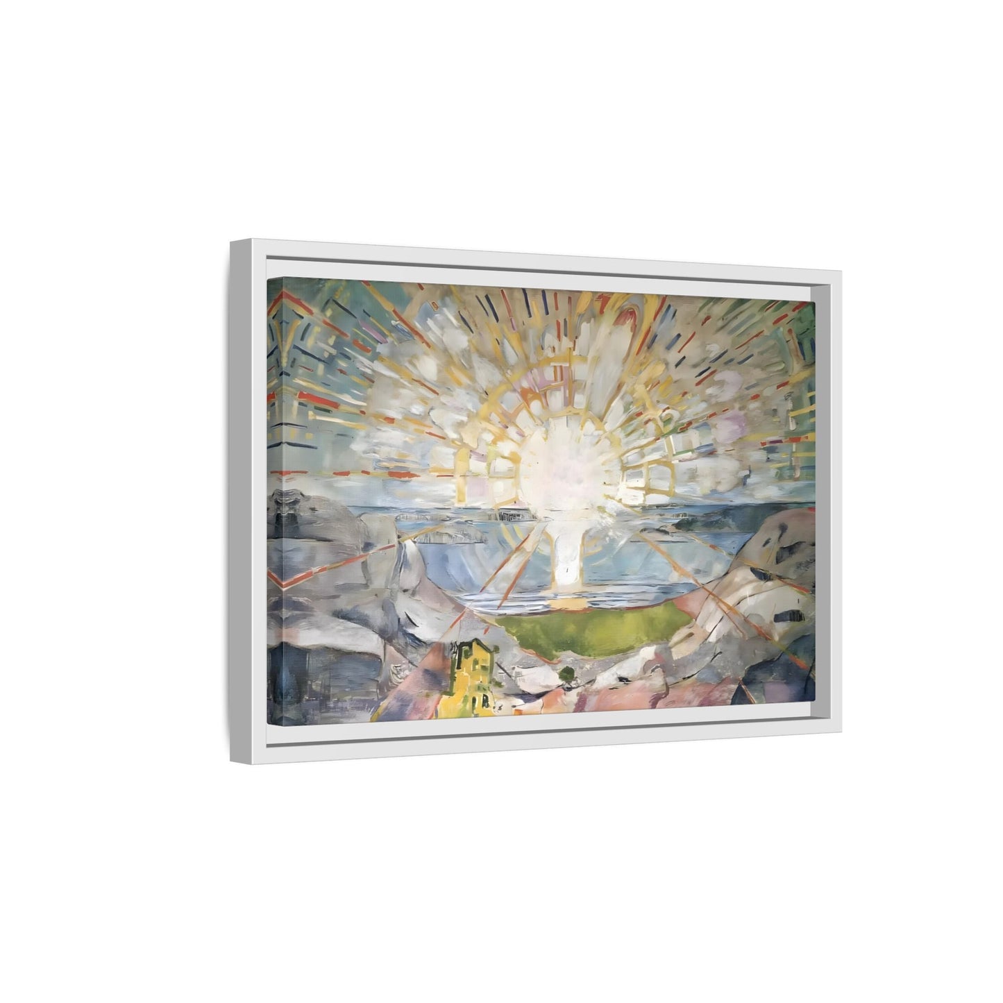Munch Sun Canvas Wall Art Print - Large Framed Famous Colorful Painting