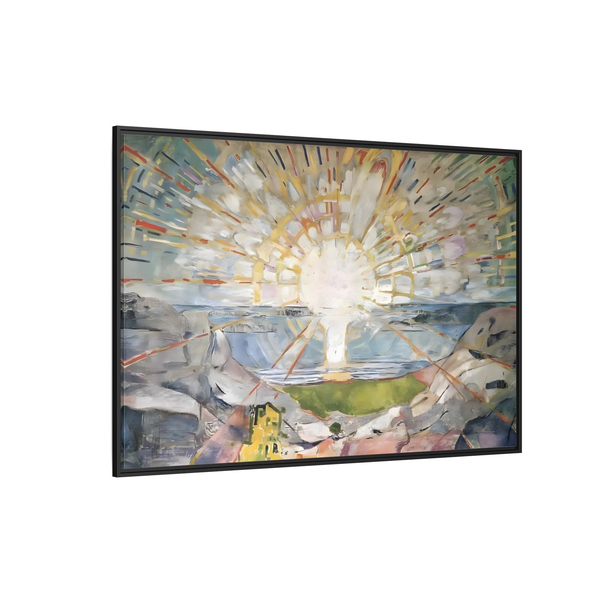 Munch Sun Canvas Wall Art Print - Large Framed Famous Colorful Painting