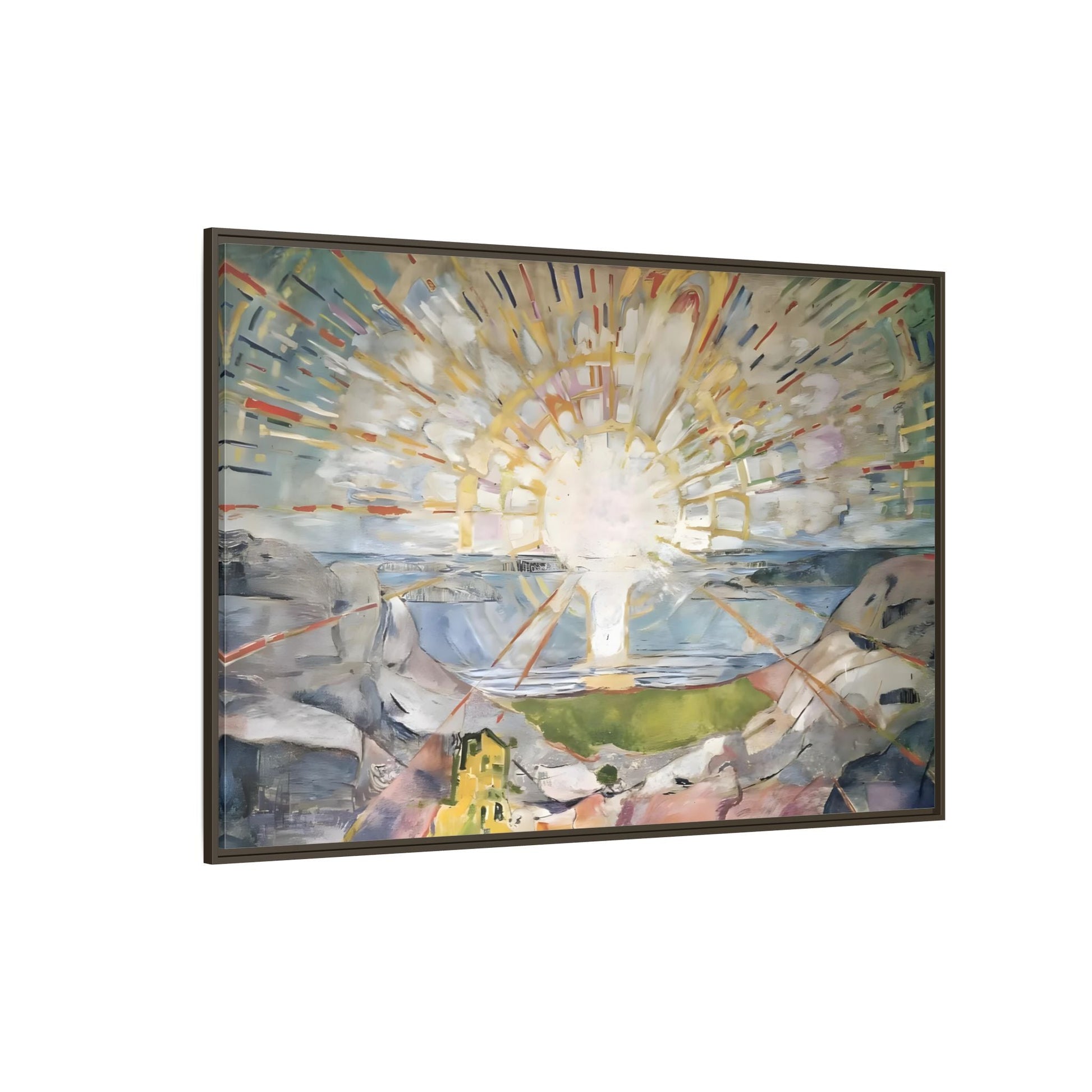 Munch Sun Canvas Wall Art Print - Large Framed Famous Colorful Painting