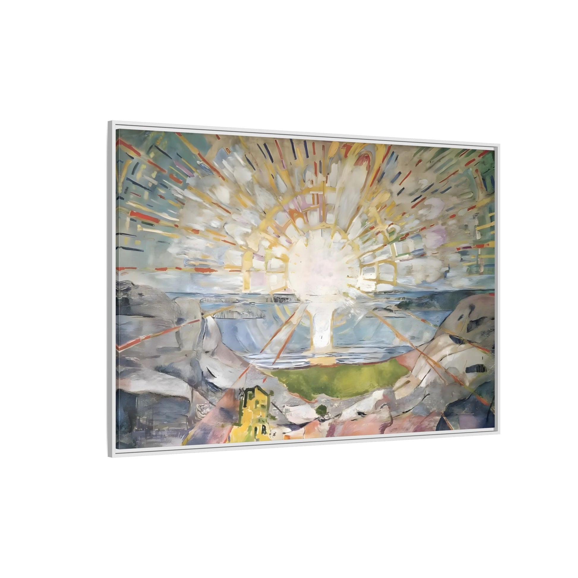 Munch Sun Canvas Wall Art Print - Large Framed Famous Colorful Painting