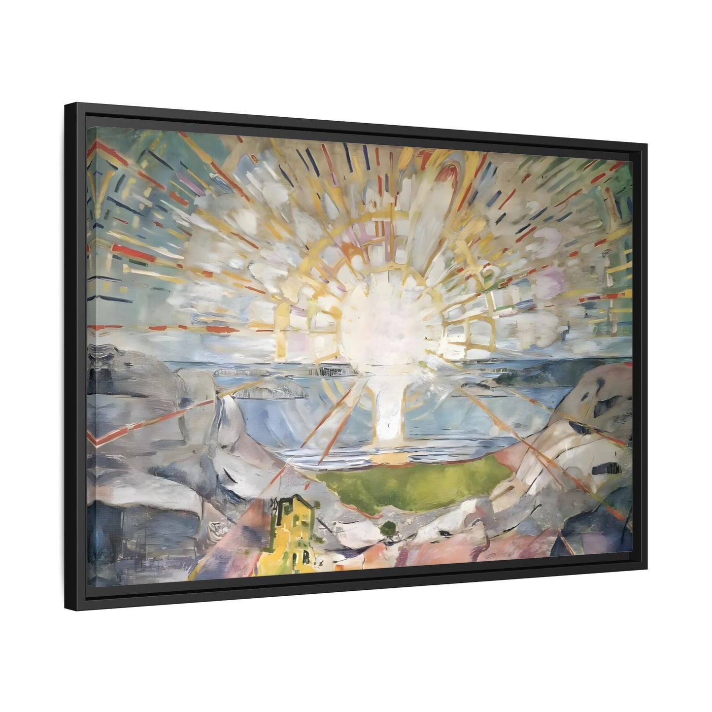 Munch Sun Canvas Wall Art Print - Large Framed Famous Colorful Painting
