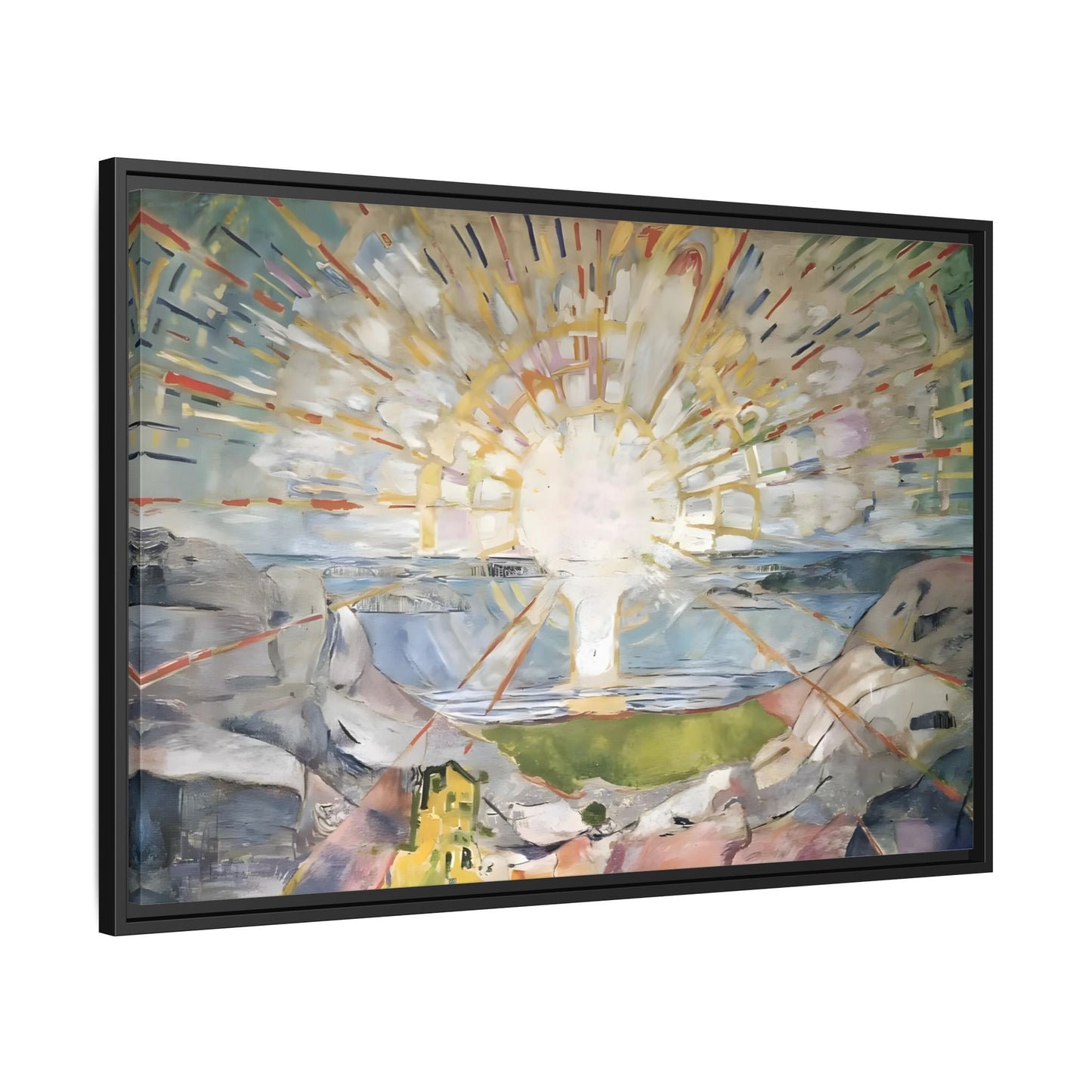 Munch Sun Canvas Wall Art Print - Large Framed Famous Colorful Painting