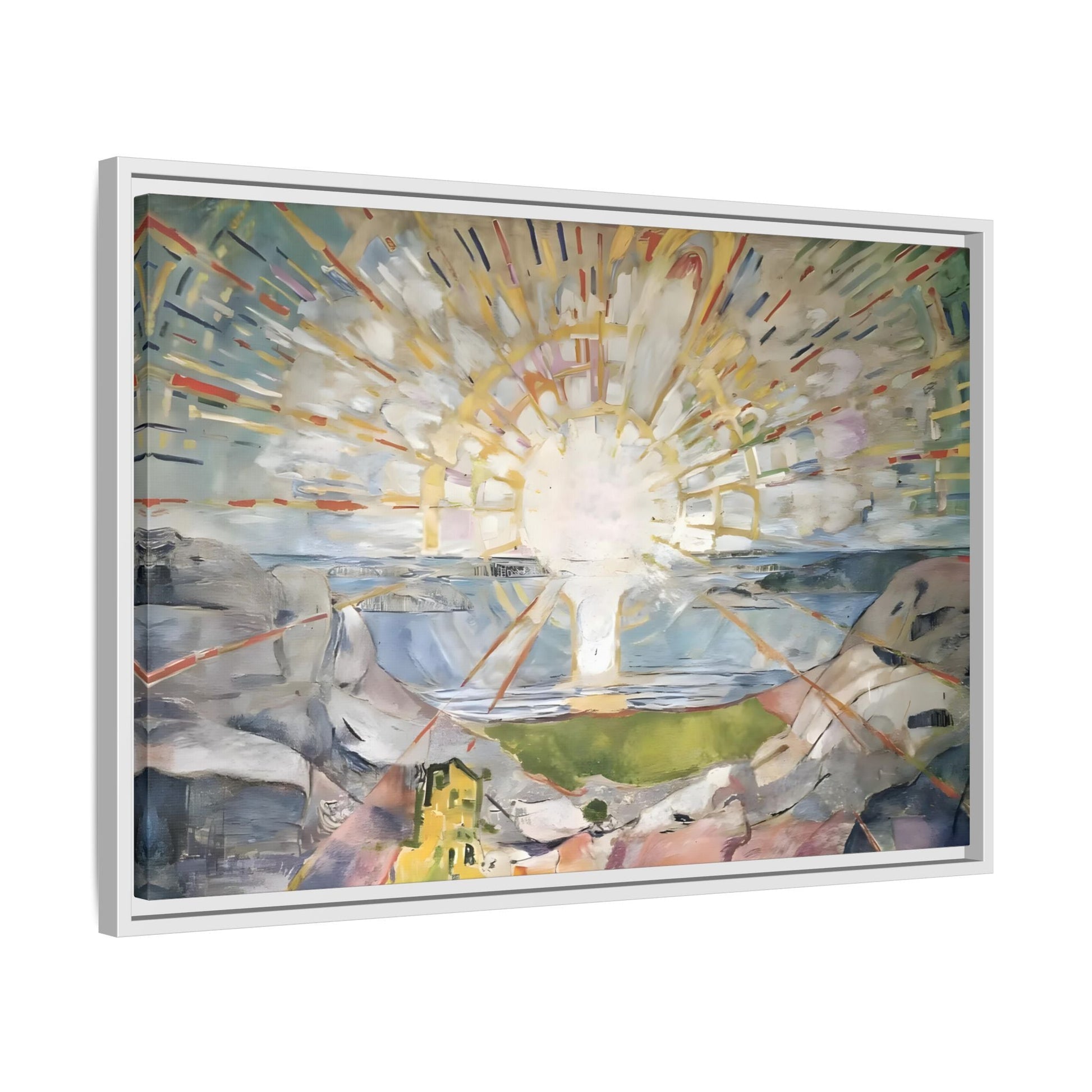 Munch Sun Canvas Wall Art Print - Large Framed Famous Colorful Painting