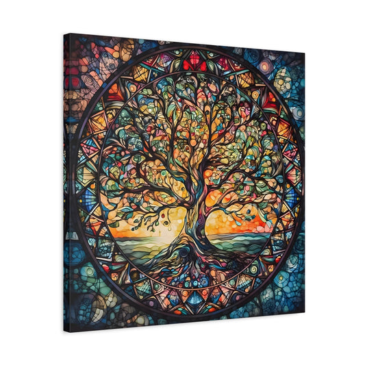 Mythology Tree of Life Mandala Wall Art, Celtic Painting Canvas Print