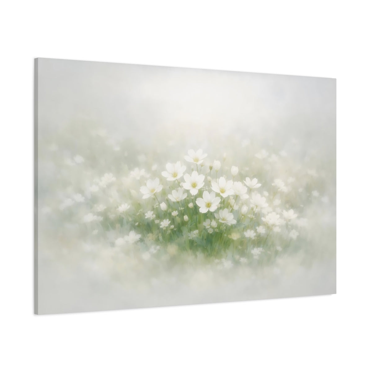 Nature White Flowers Floral - Canvas Wall Art Print high-definition canvas print