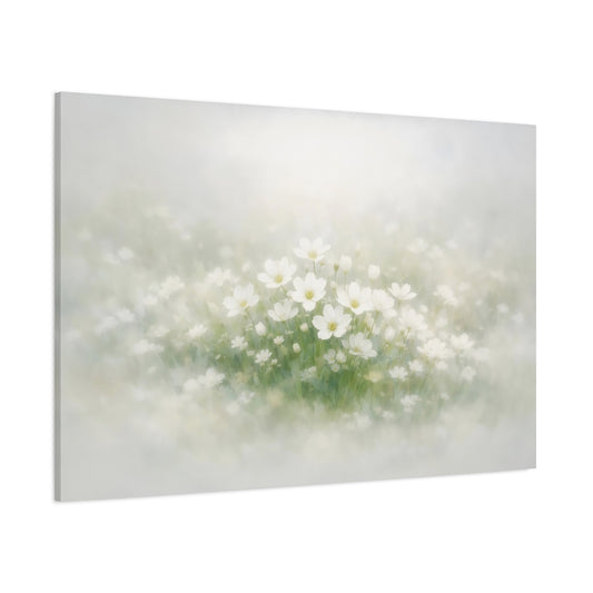 Nature White Flowers Floral - Canvas Wall Art Print high-definition canvas print