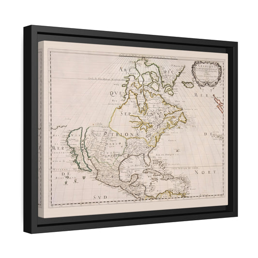 North America Nicolas Sanson - Framed Canvas Wall Art Print Reproduction