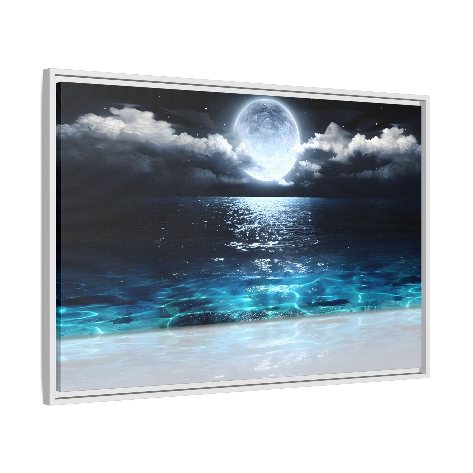 Ocean Moon Canvas Prints - Large Calm Sea Wall Art Sea Landscape