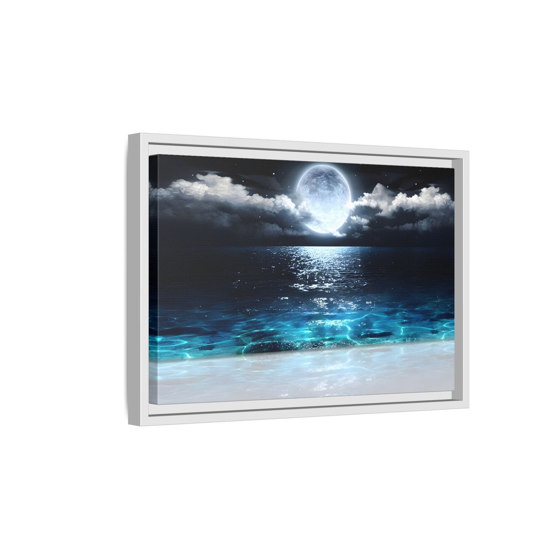 Ocean Moon Canvas Prints - Large Calm Sea Wall Art Sea Landscape