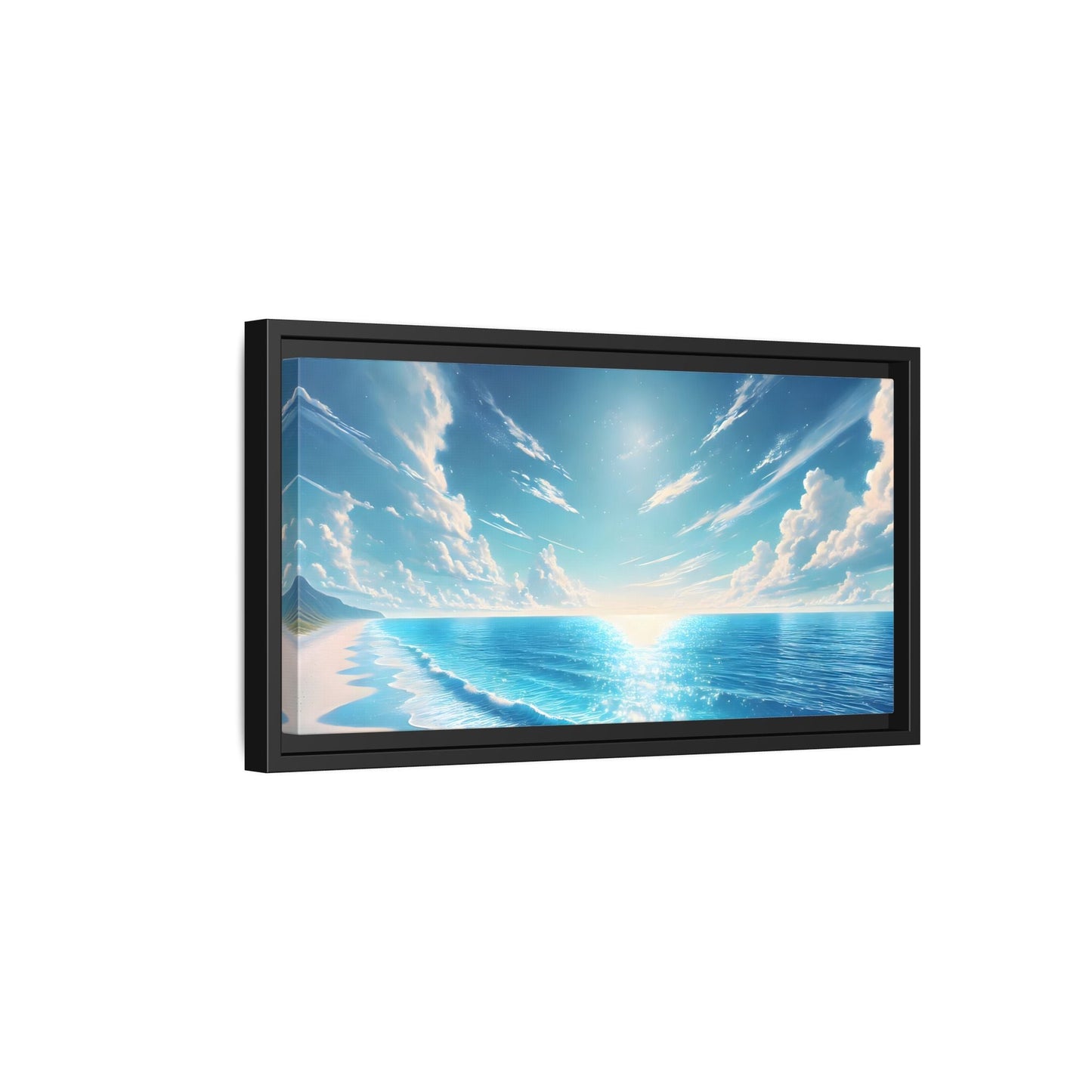 Ocean Sunrise Canvas Art - Vibrant Blue Coastal Wall Print