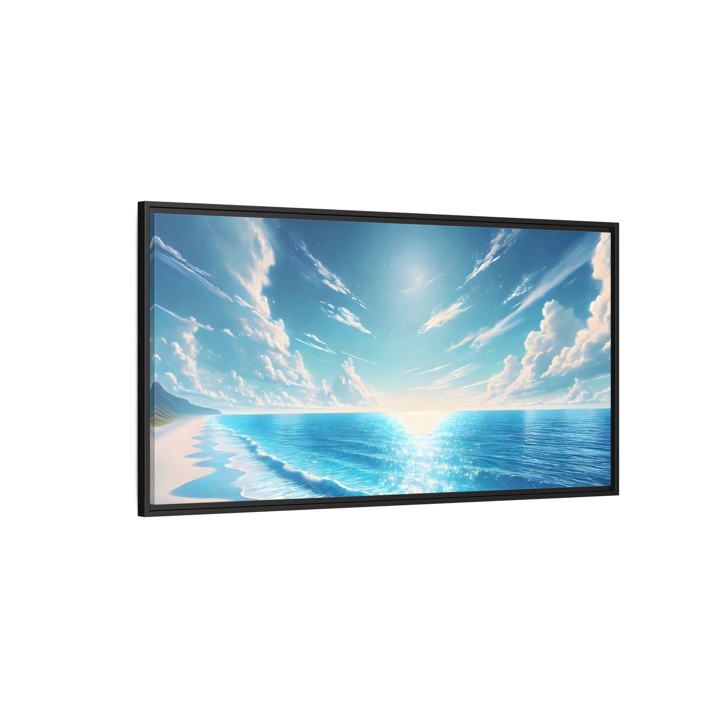 Ocean Sunrise Canvas Art - Vibrant Blue Coastal Wall Print