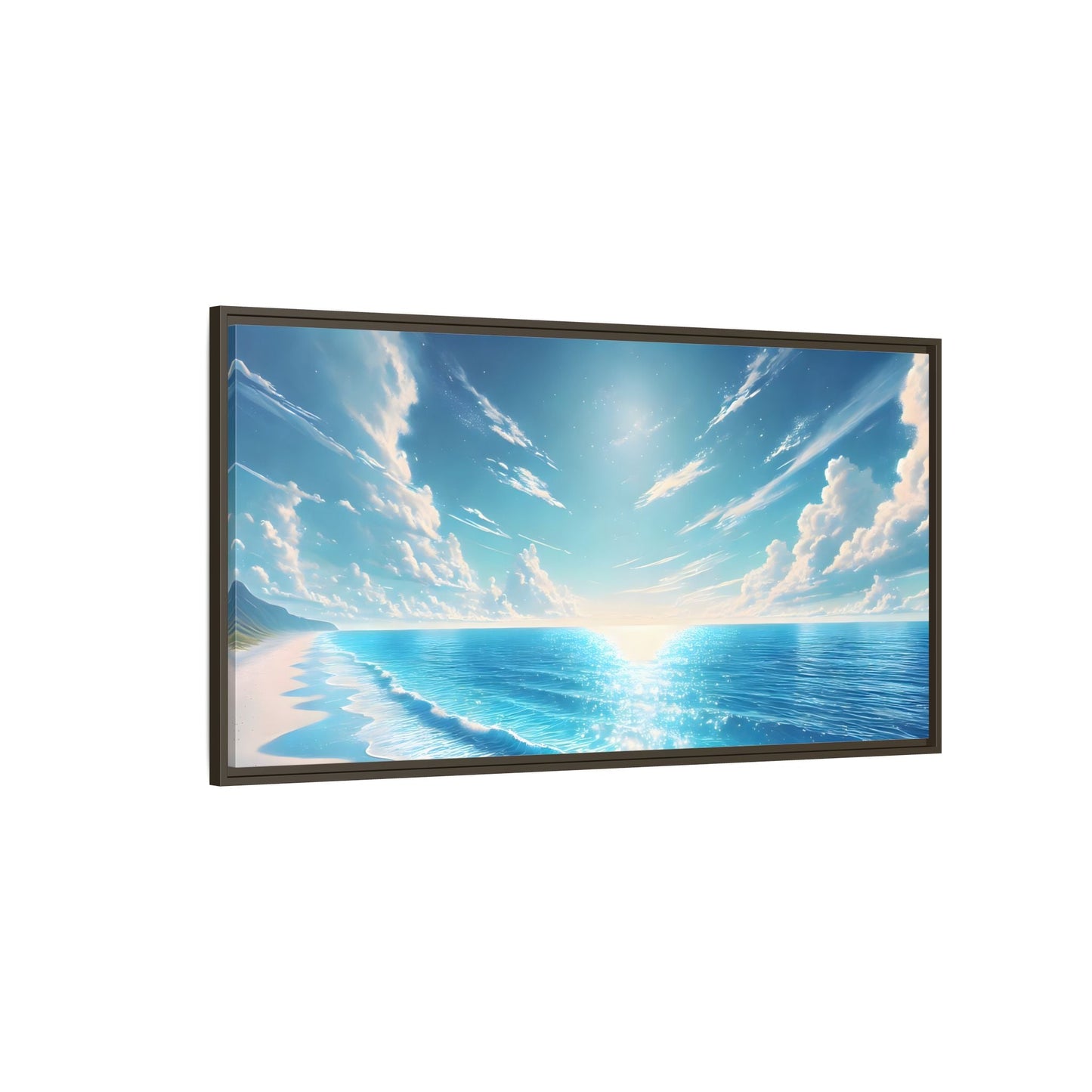 Ocean Sunrise Canvas Art - Vibrant Blue Coastal Wall Print