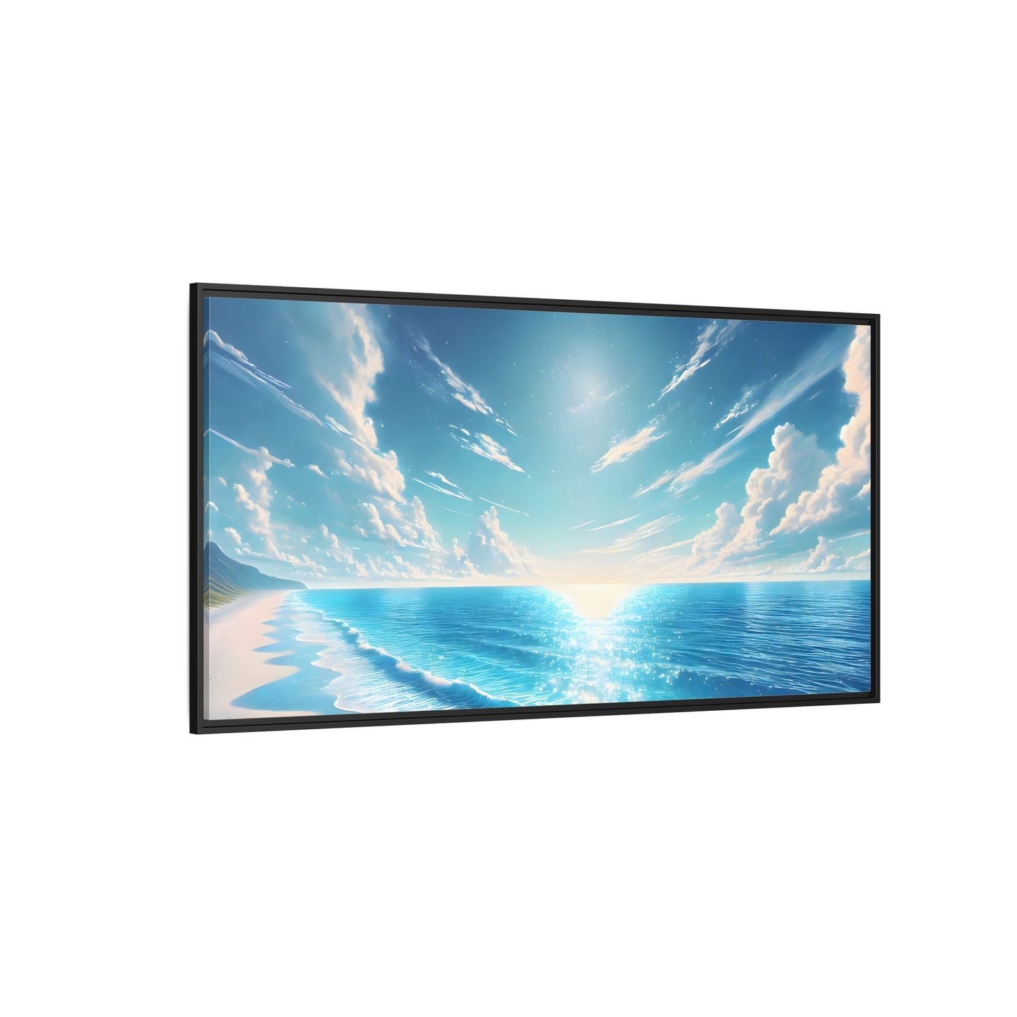 Ocean Sunrise Canvas Art - Vibrant Blue Coastal Wall Print