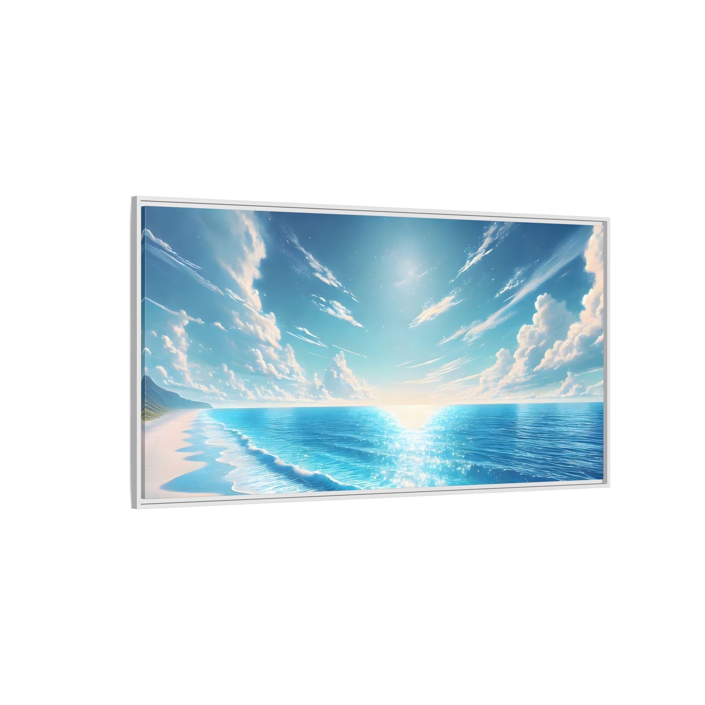 Ocean Sunrise Canvas Art - Vibrant Blue Coastal Wall Print