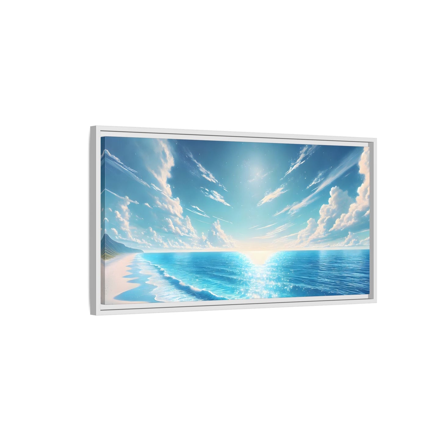 Ocean Sunrise Canvas Art - Vibrant Blue Coastal Wall Print