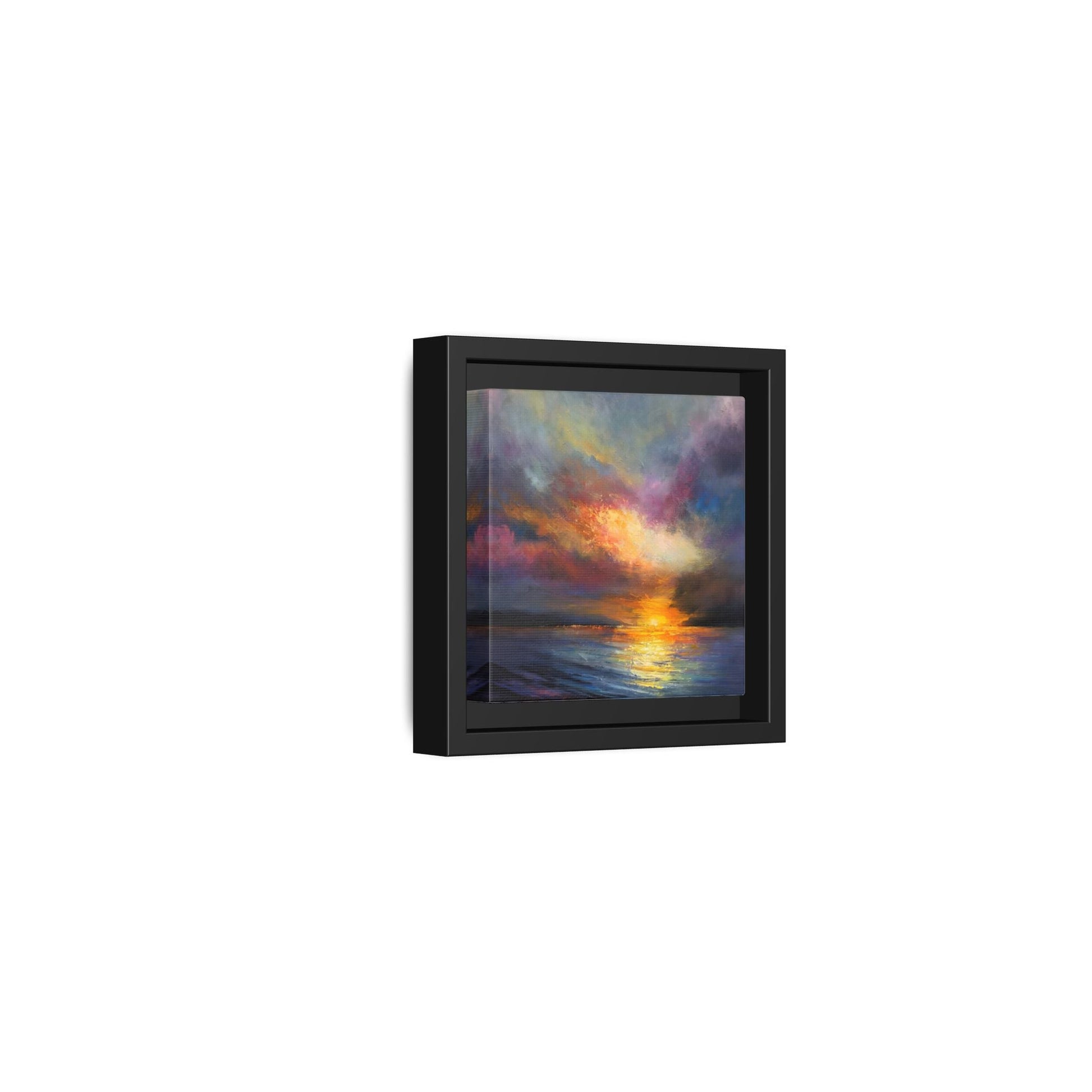 Ocean Sunset Canvas Wall Art, Contemporary Colorful Sea Print