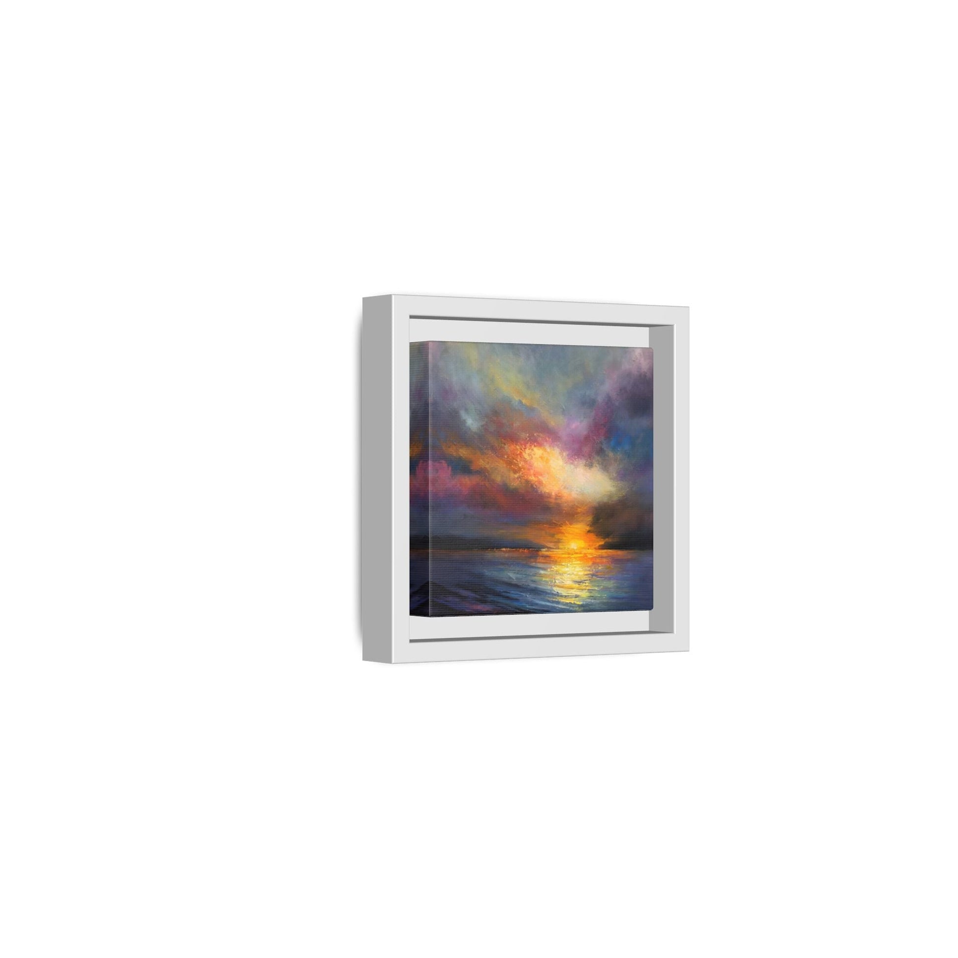 Ocean Sunset Canvas Wall Art, Contemporary Colorful Sea Print