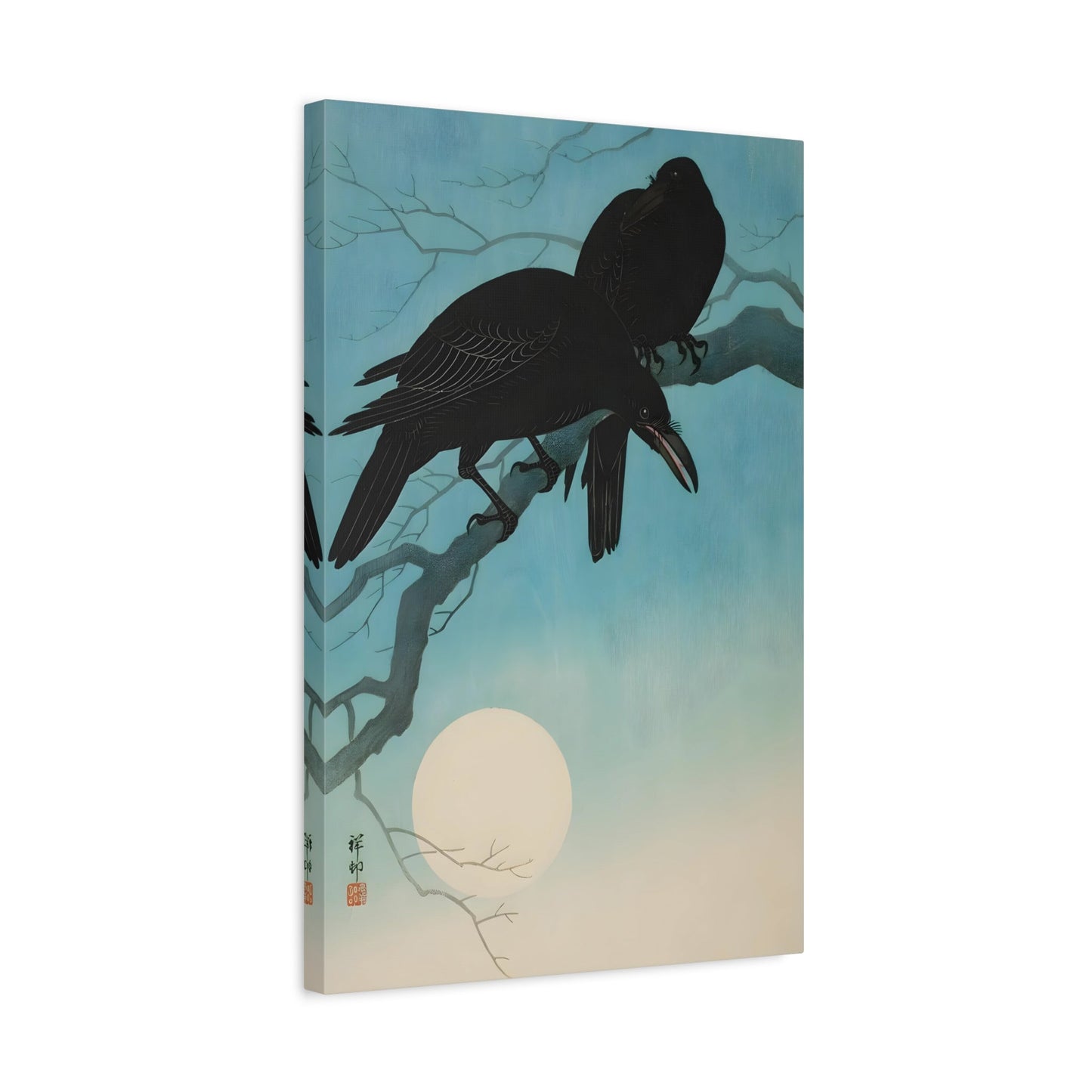 Ohara Koson Crows in Moonlight - Canvas Wall Art Print Reproduction